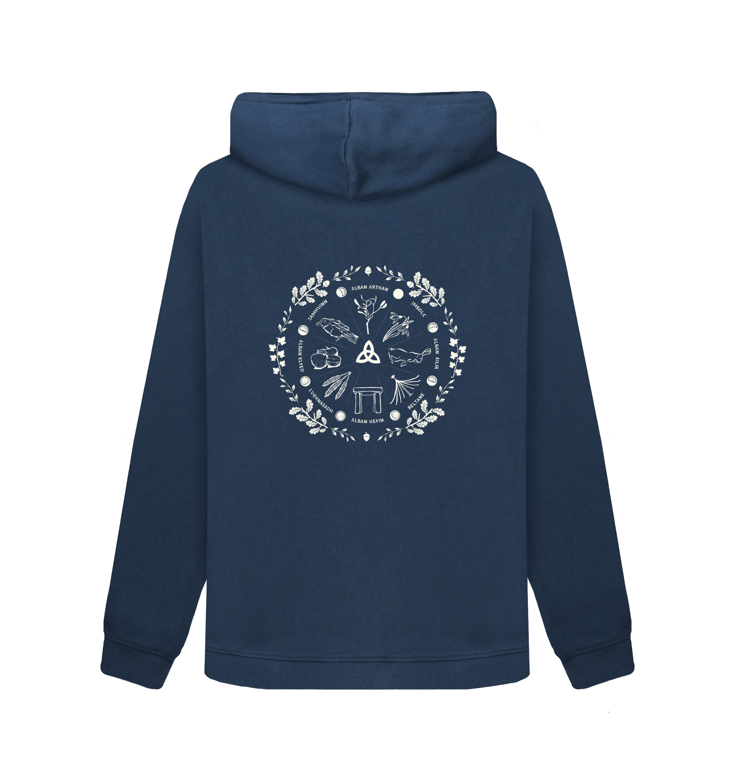 Navy Blue Printed Sweater Back
