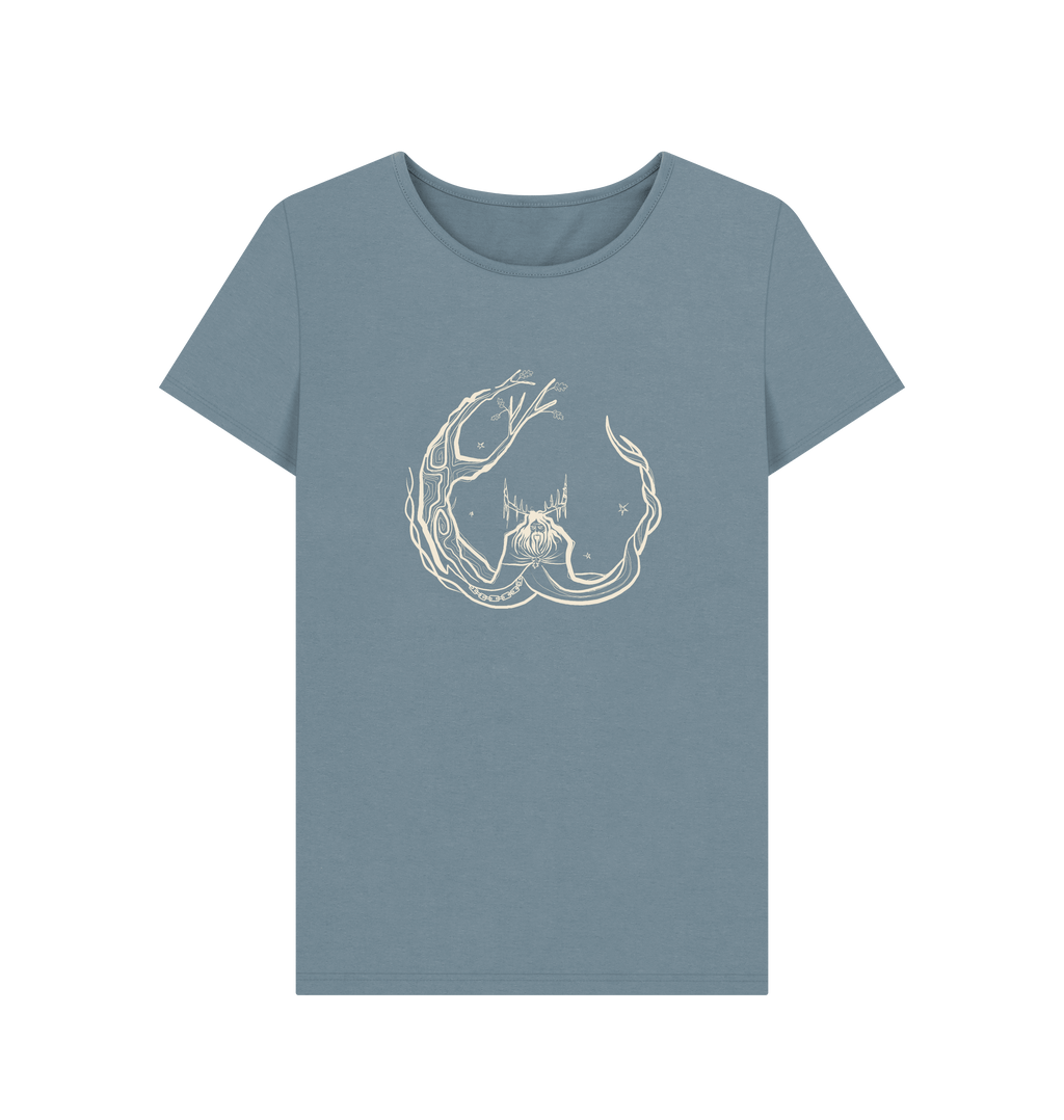 Stone Blue Printed T-shirt Front