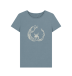 Stone Blue Printed T-shirt Front