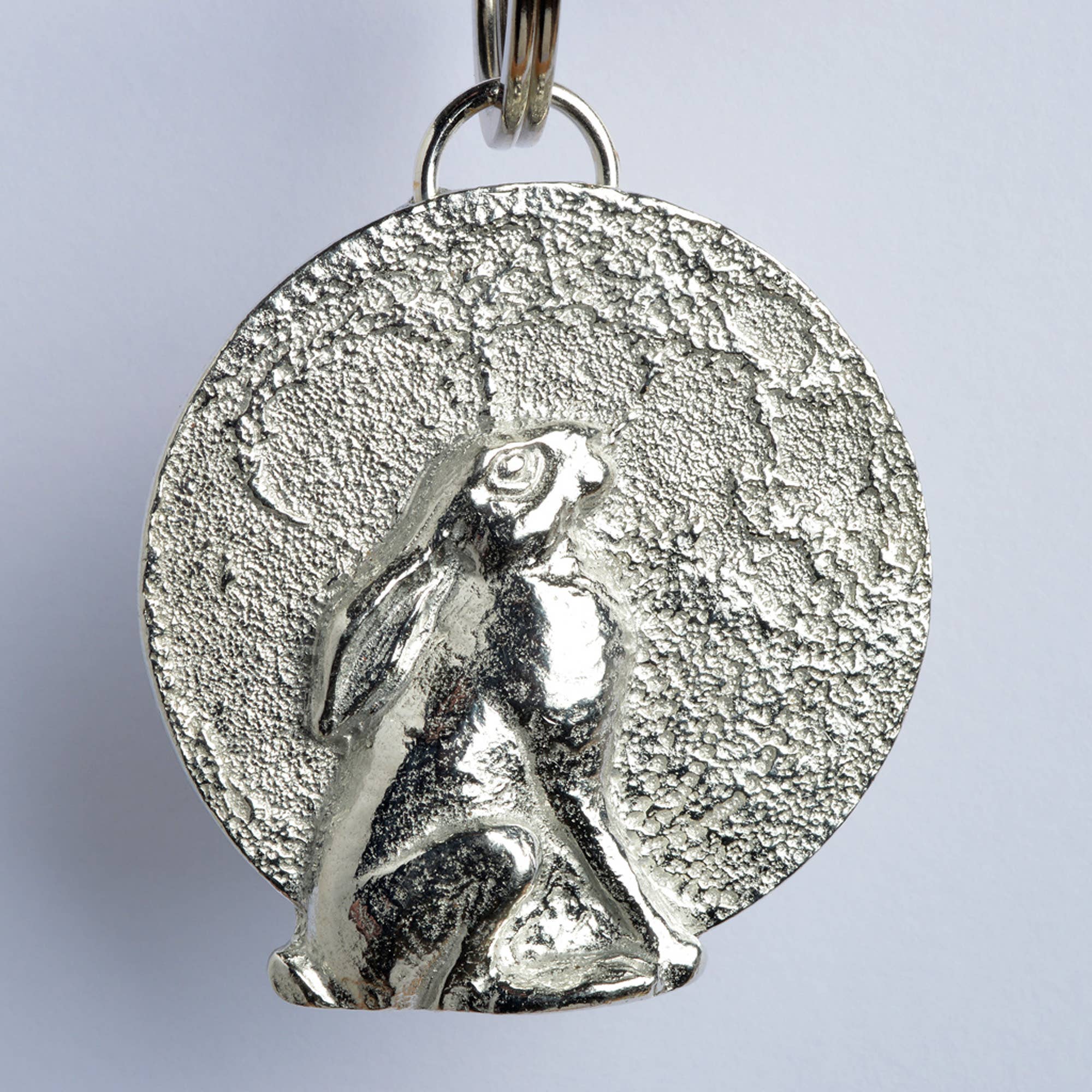 Moongazing Hare Pewter Keyring