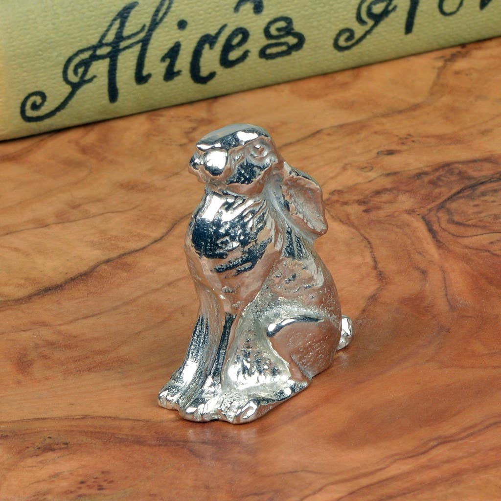 Moongazing Hare, English Pewter Good Luck Sculpture