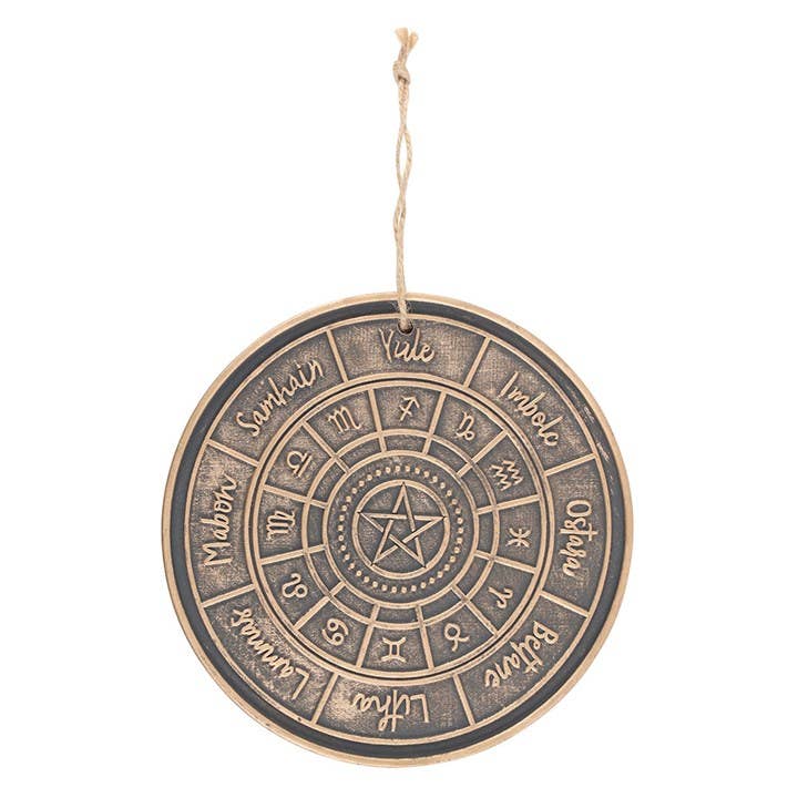 Bronze Pagan Wheel of the Year Hanging Terracotta Plaque