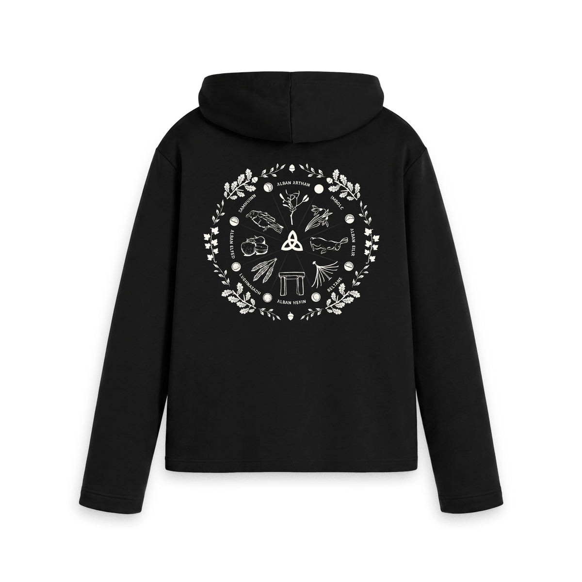 Black Printed Hoody Back