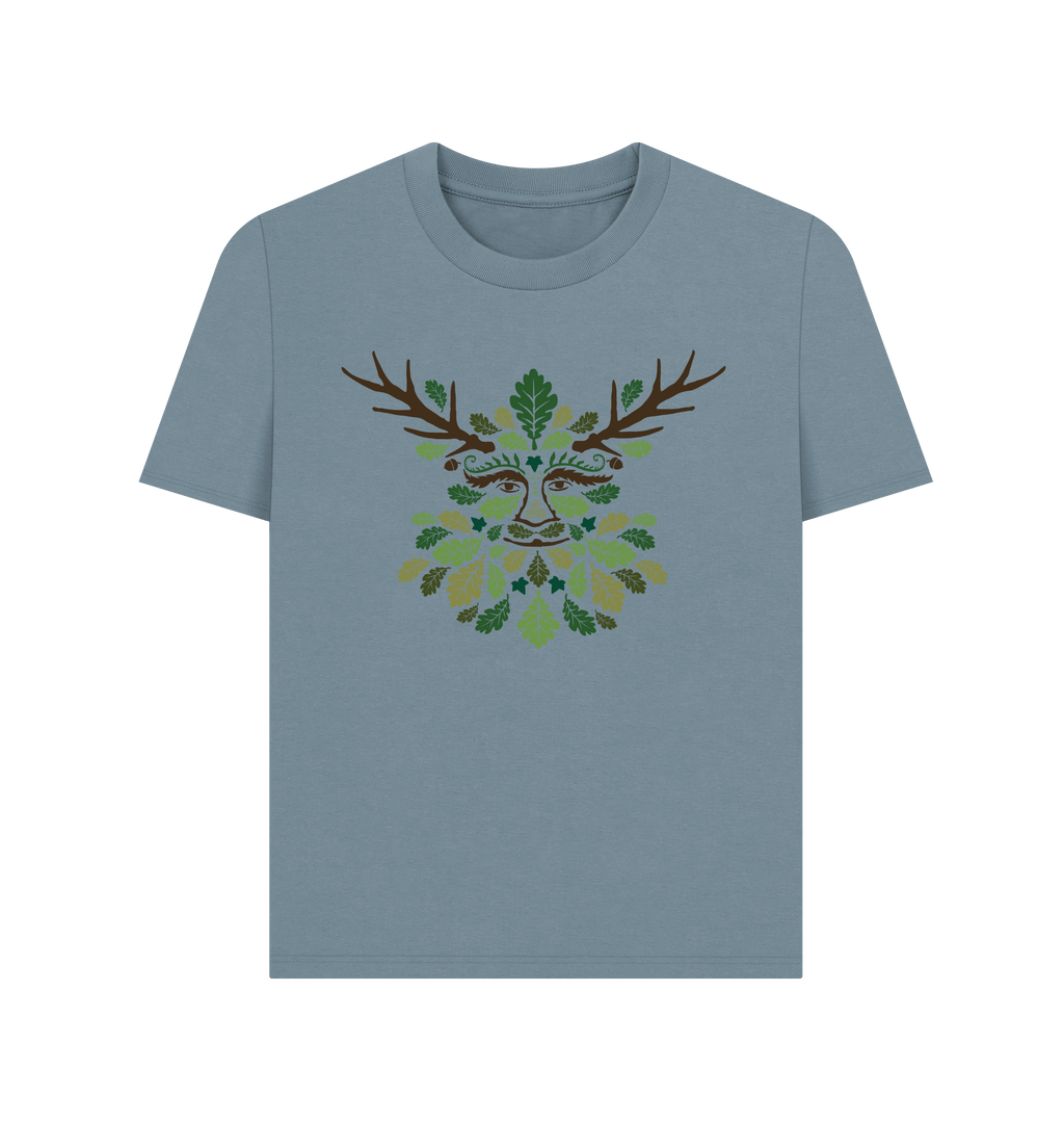 Stone Blue Printed T-shirt Front