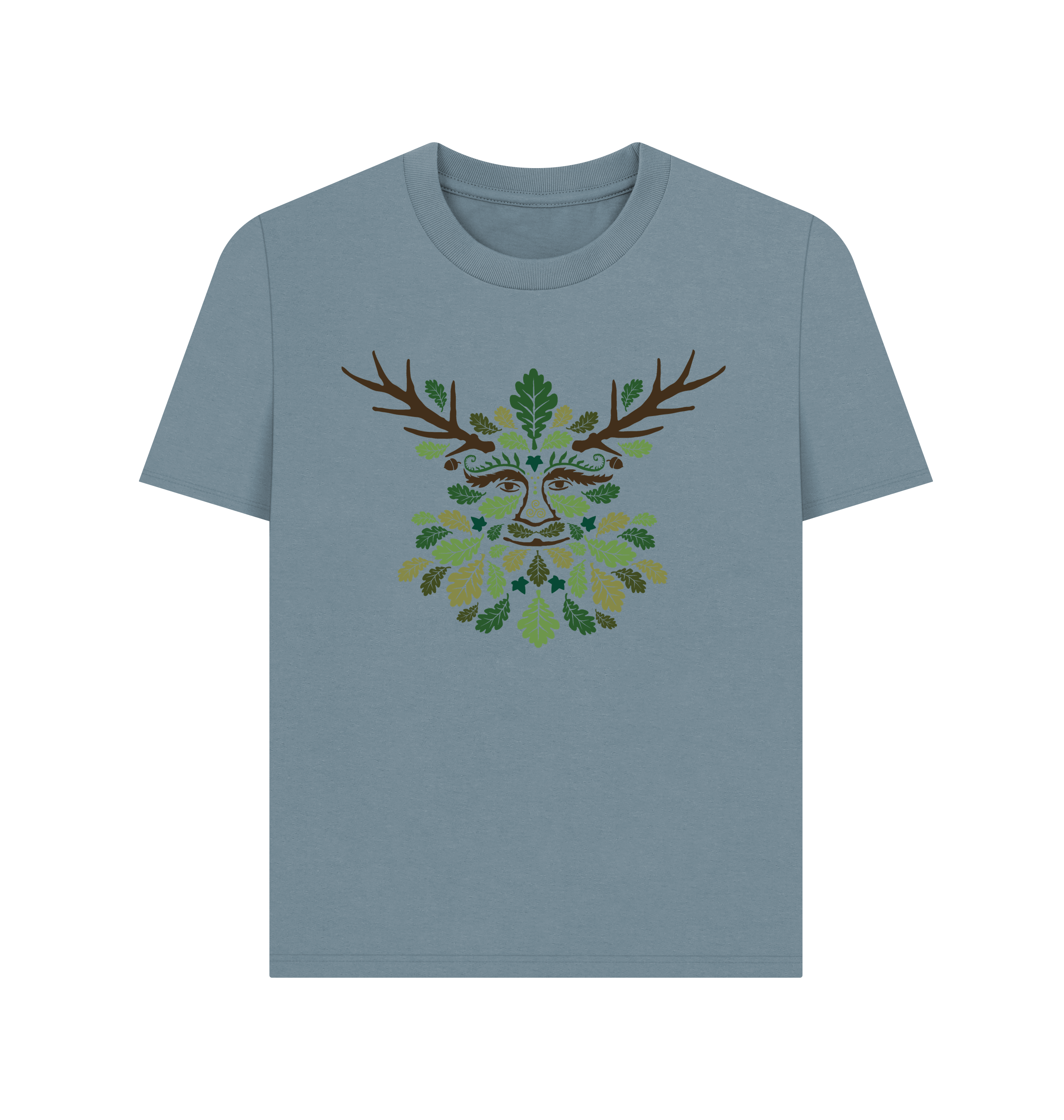 Stone Blue Printed T-shirt Front