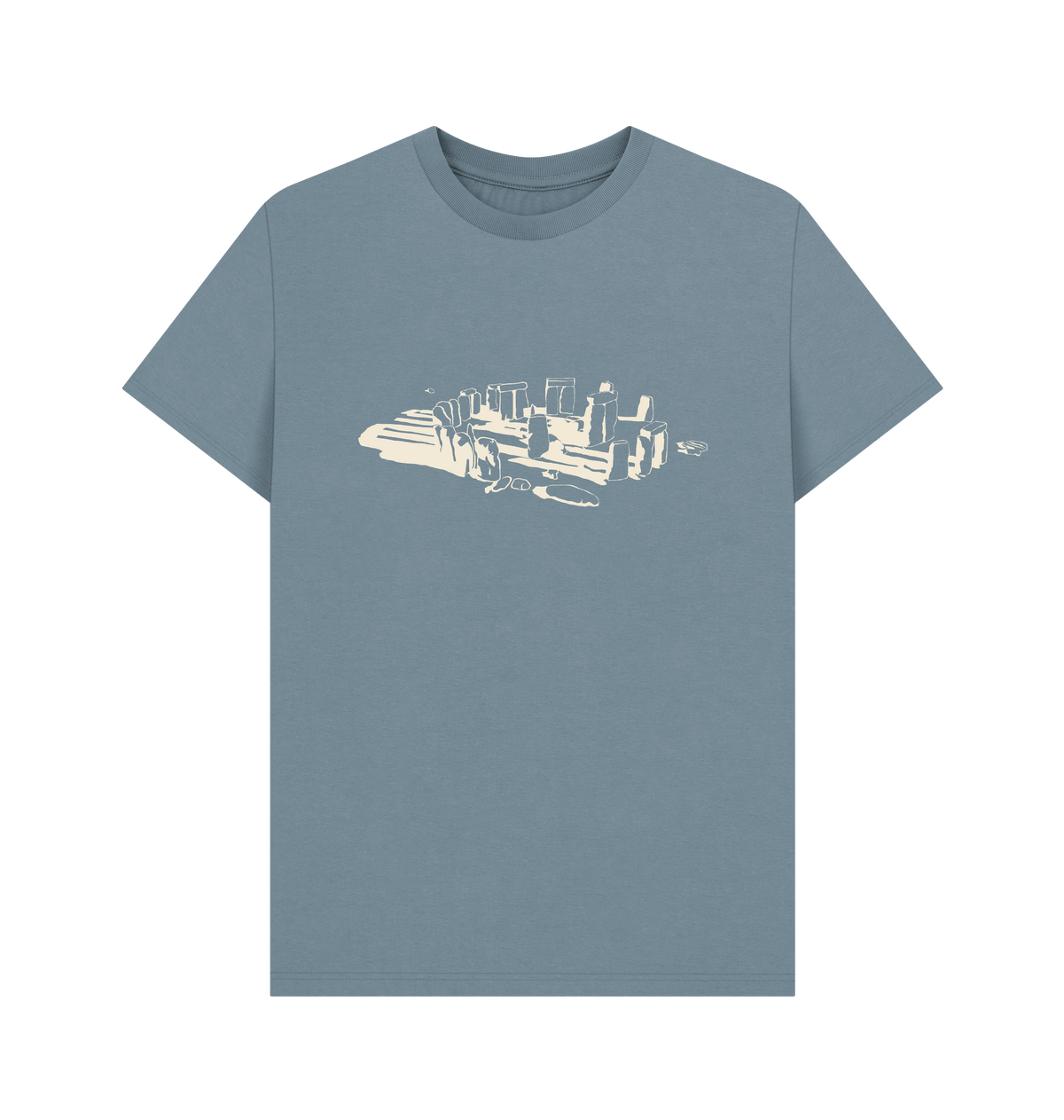 Stone Blue Printed T-shirt Front