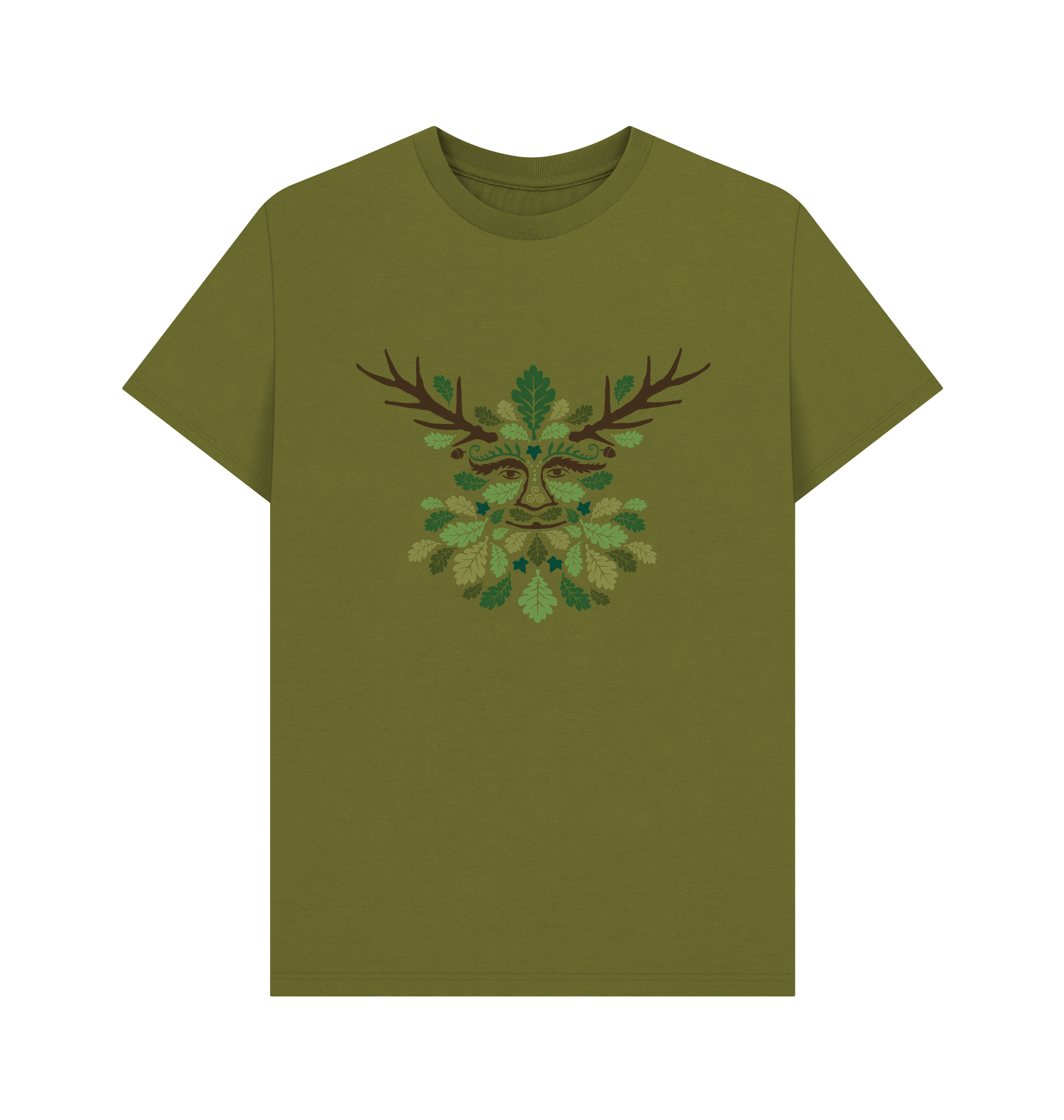 Moss Green Printed T-shirt Front