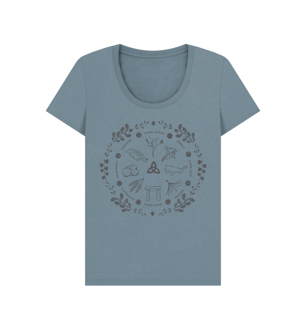 Stone Blue Printed T-shirt Front