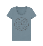 Stone Blue Printed T-shirt Front