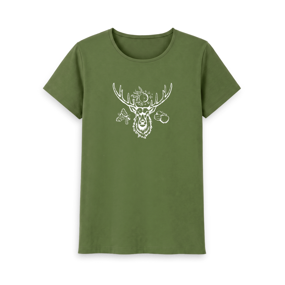 Khaki Printed T-shirt Front