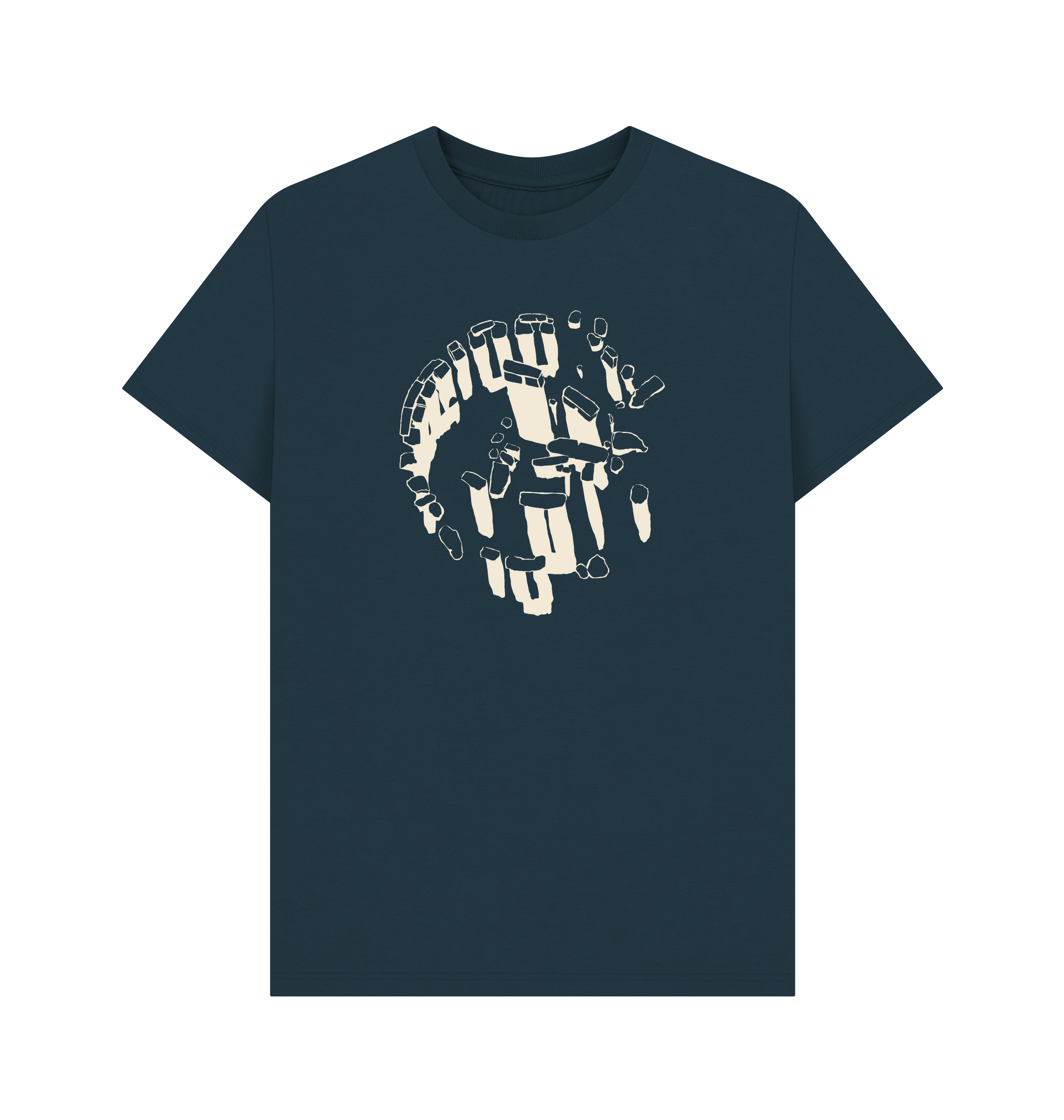 Denim Blue Printed T-shirt Front
