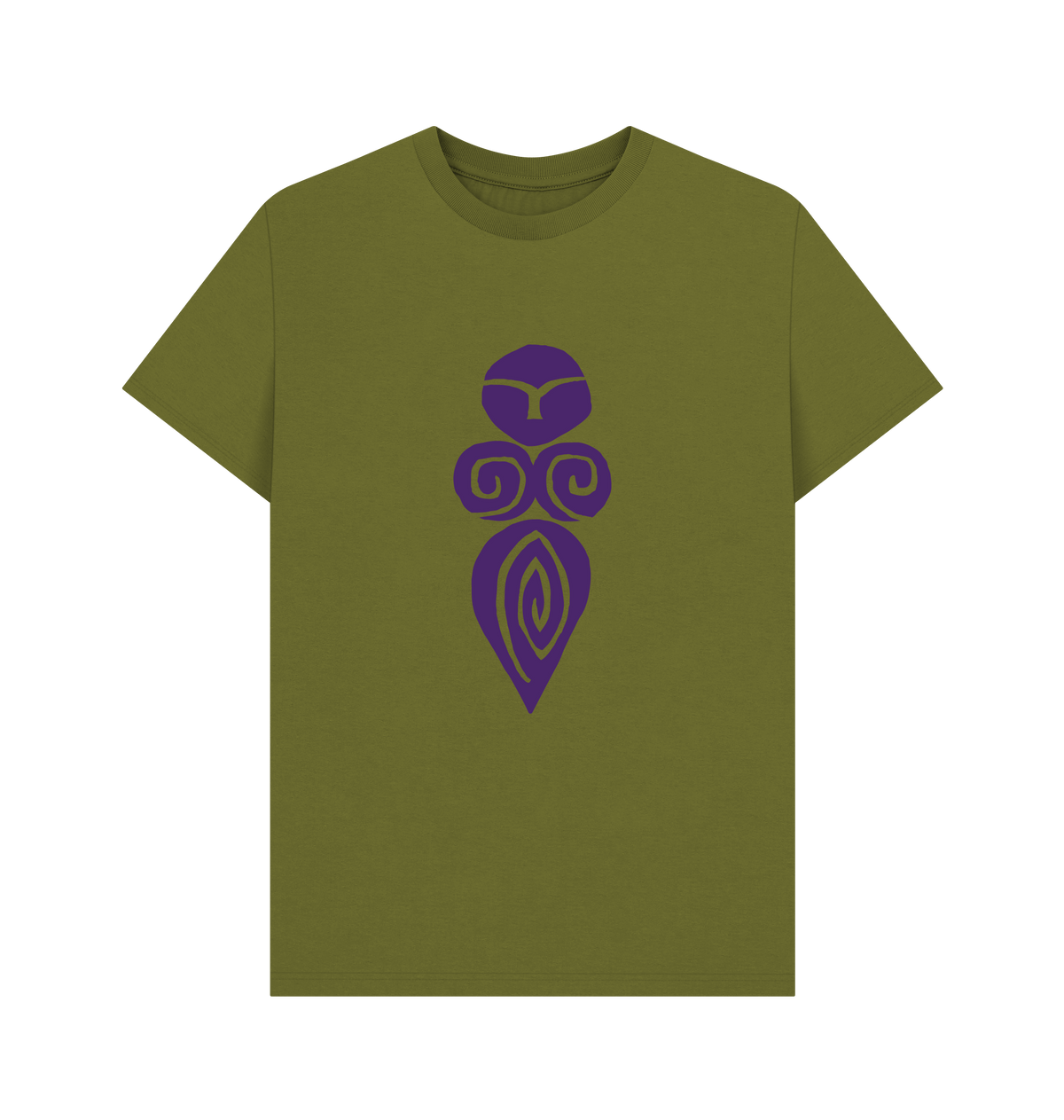 Moss Green Printed T-shirt Front