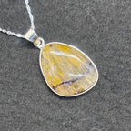 Blue John Fluorite Pendant in Sterling Silver