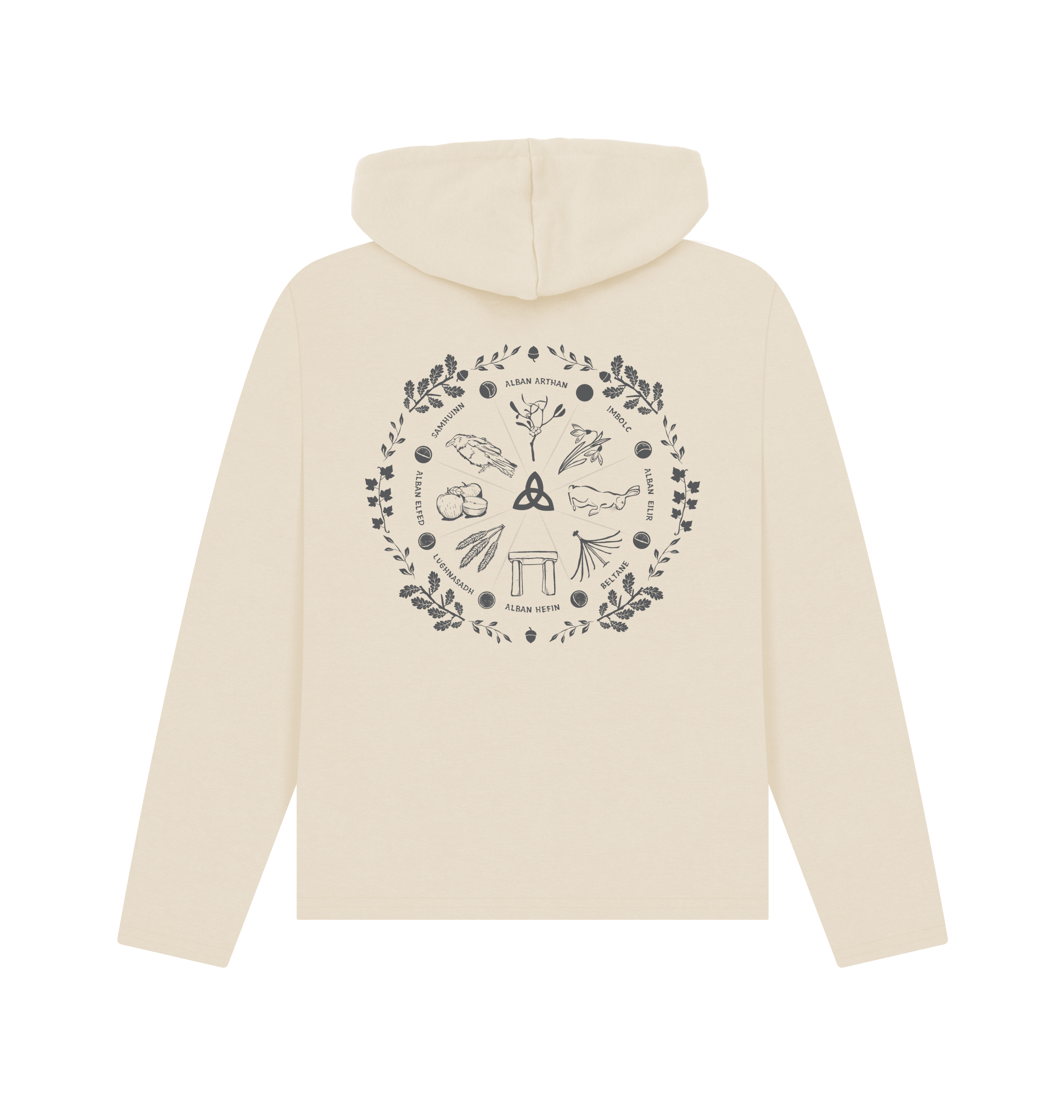 Oat Printed Hoody Back