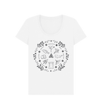 White Printed T-shirt Front