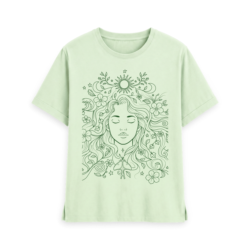 Pastel Green Printed T-shirt Front