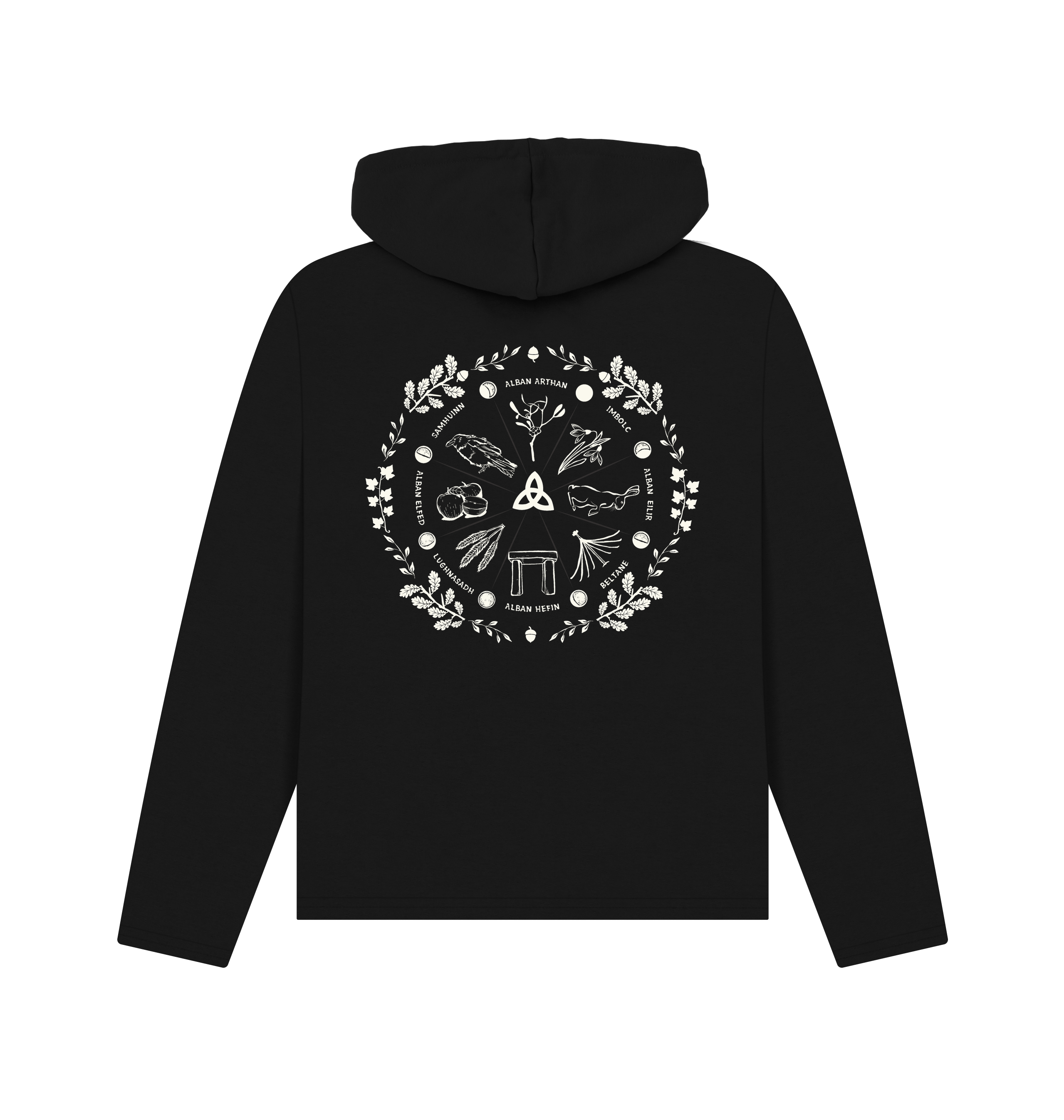 Black Printed Hoody Back