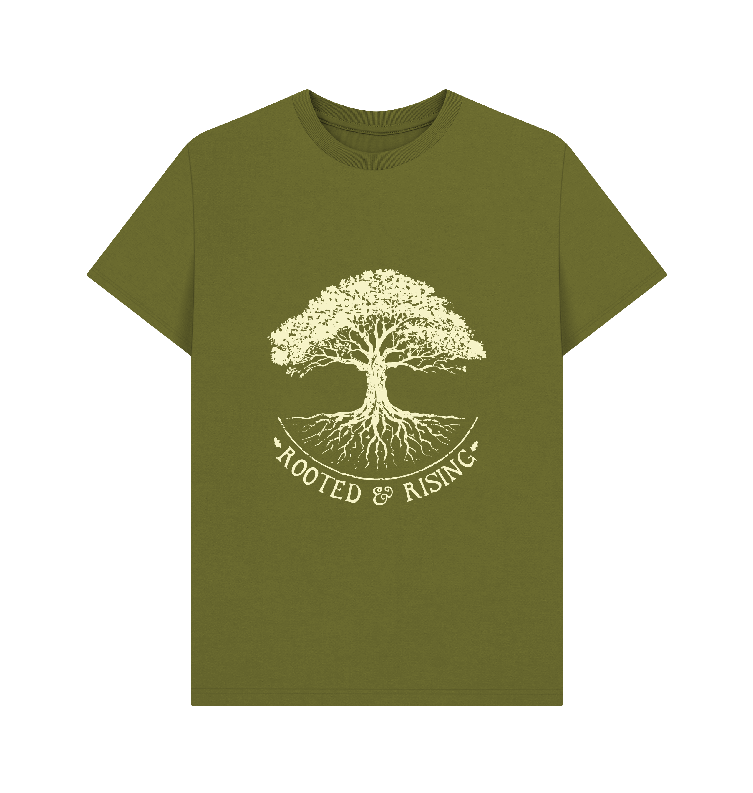 Moss Green Printed T-shirt Front