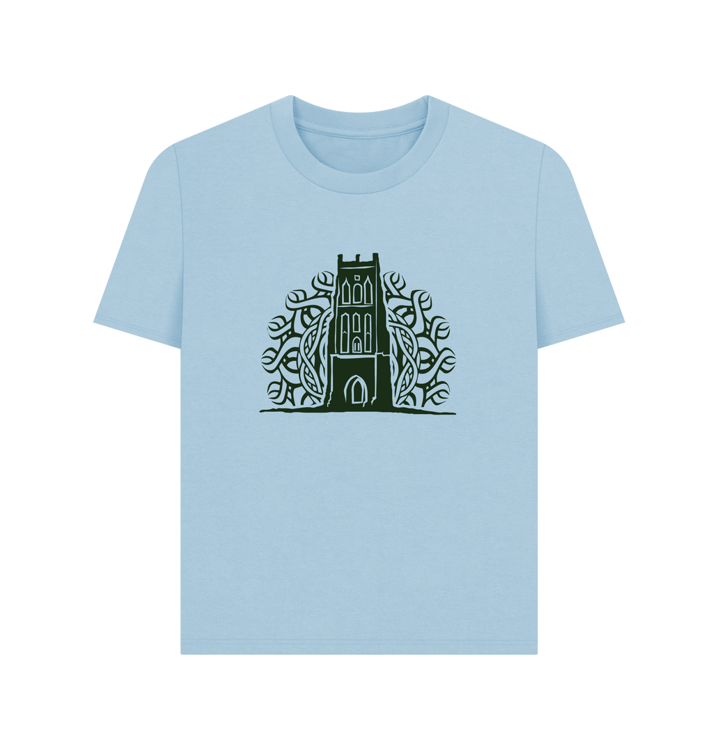 Milky Blue Printed T-shirt Front