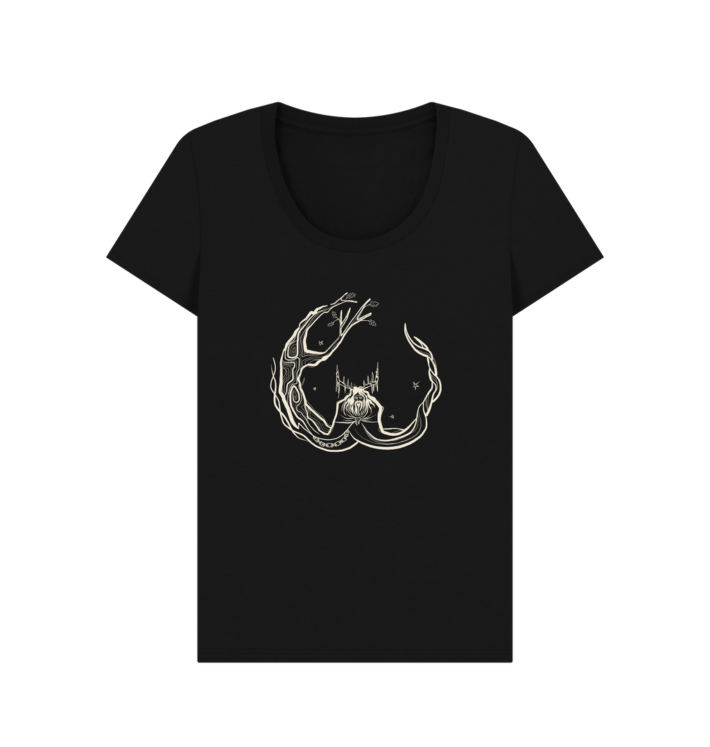 Black Printed T-shirt Front