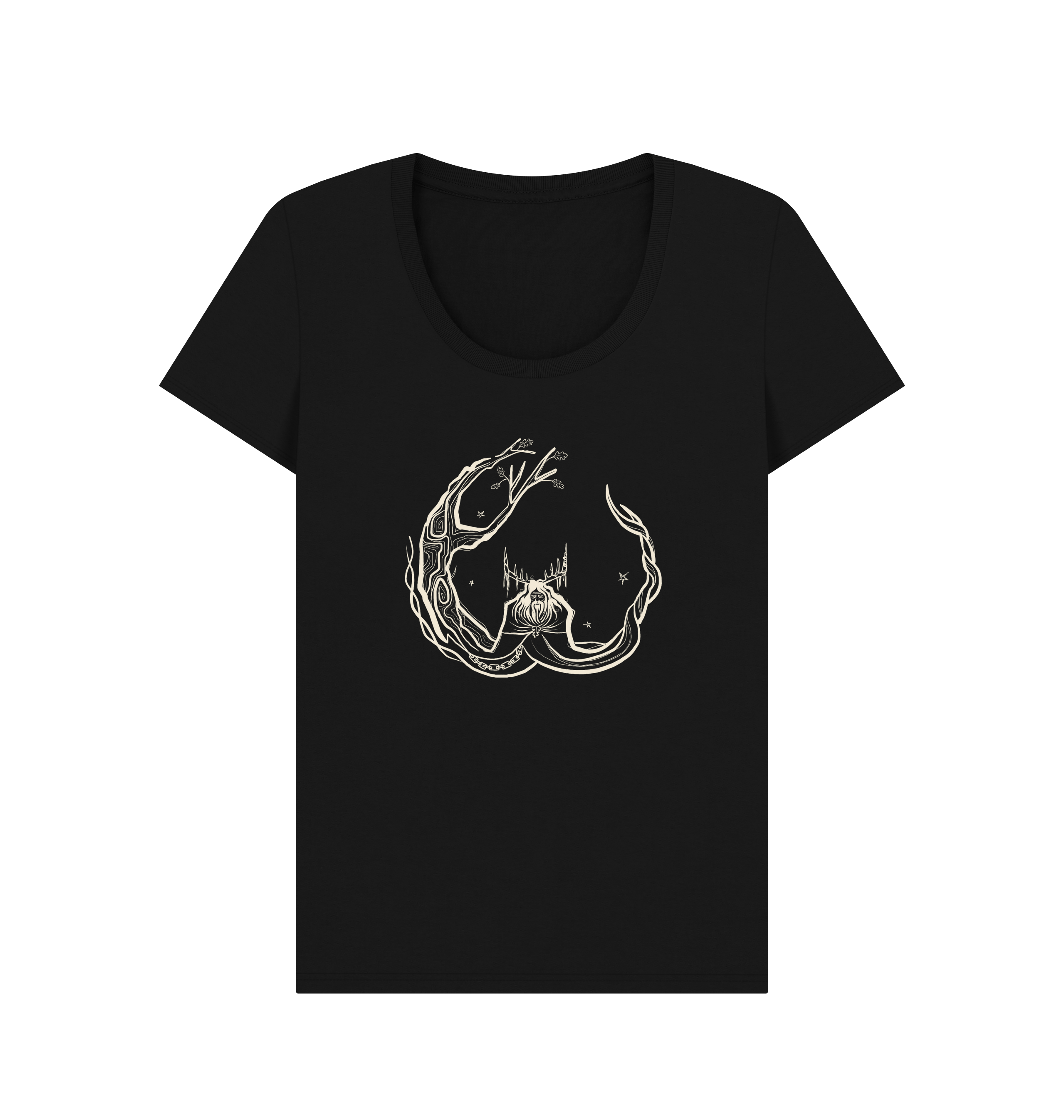 Black Printed T-shirt Front