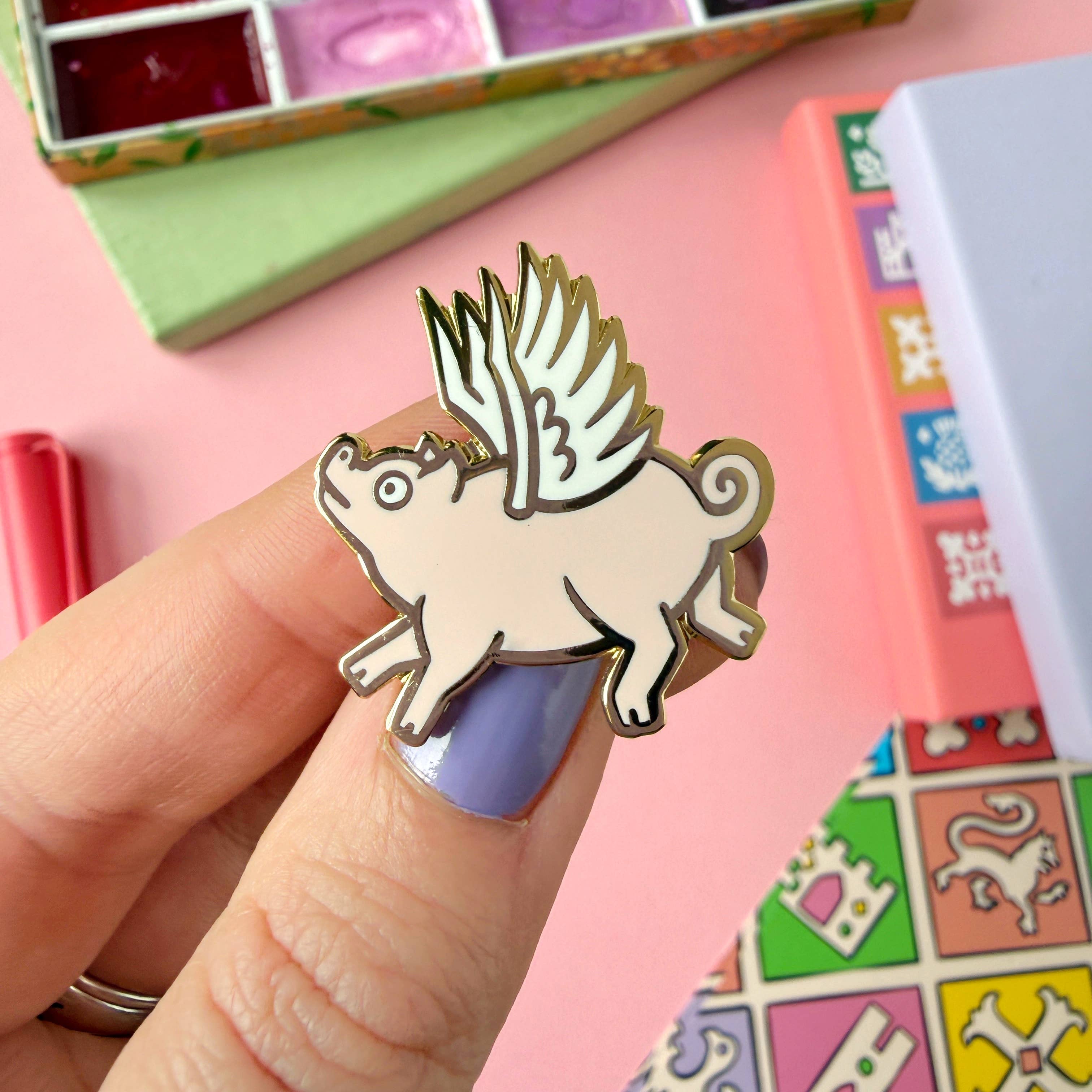 Flying Pig Enamel Pin
