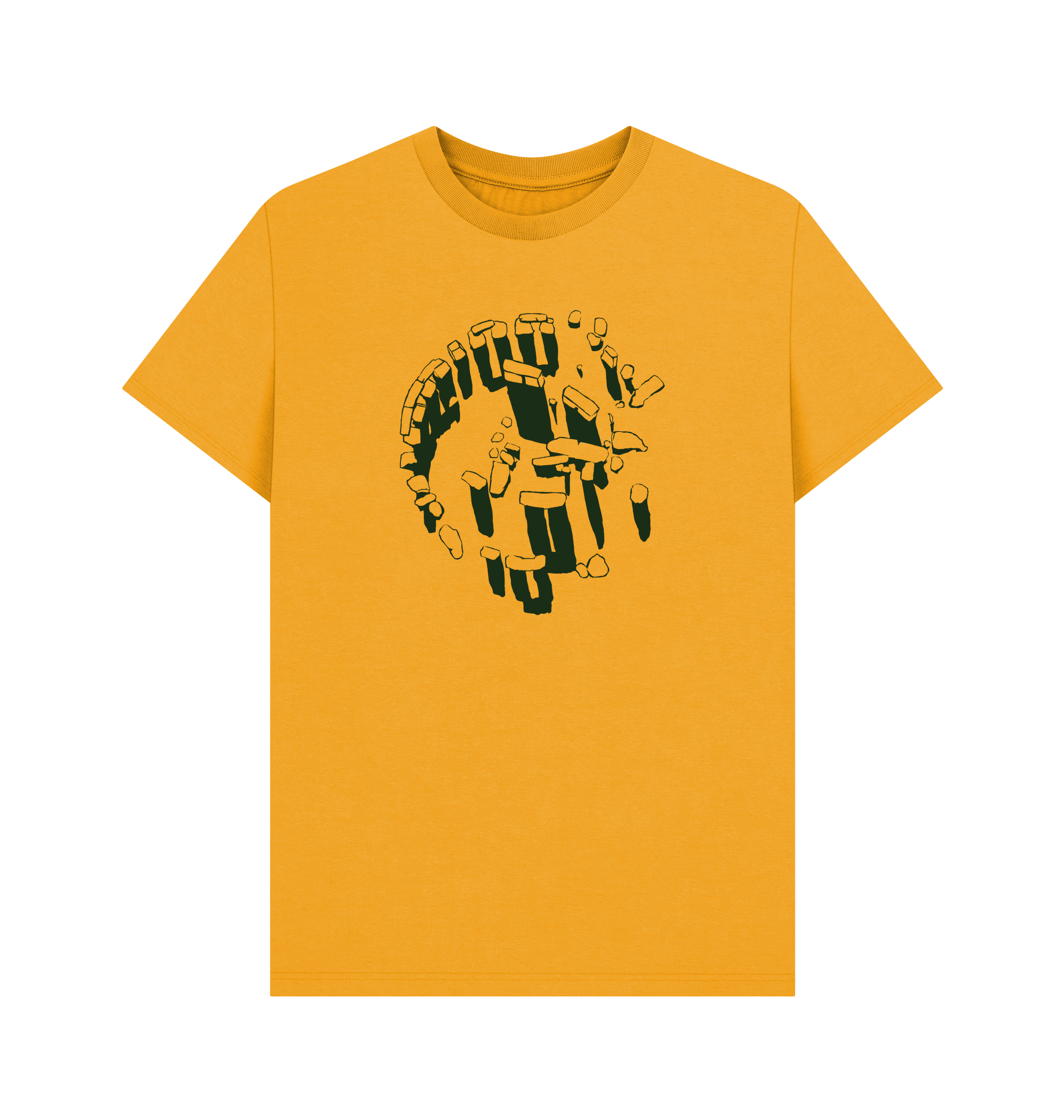Mustard Printed T-shirt Front