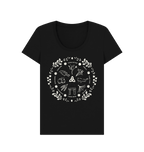 Black Printed T-shirt Front
