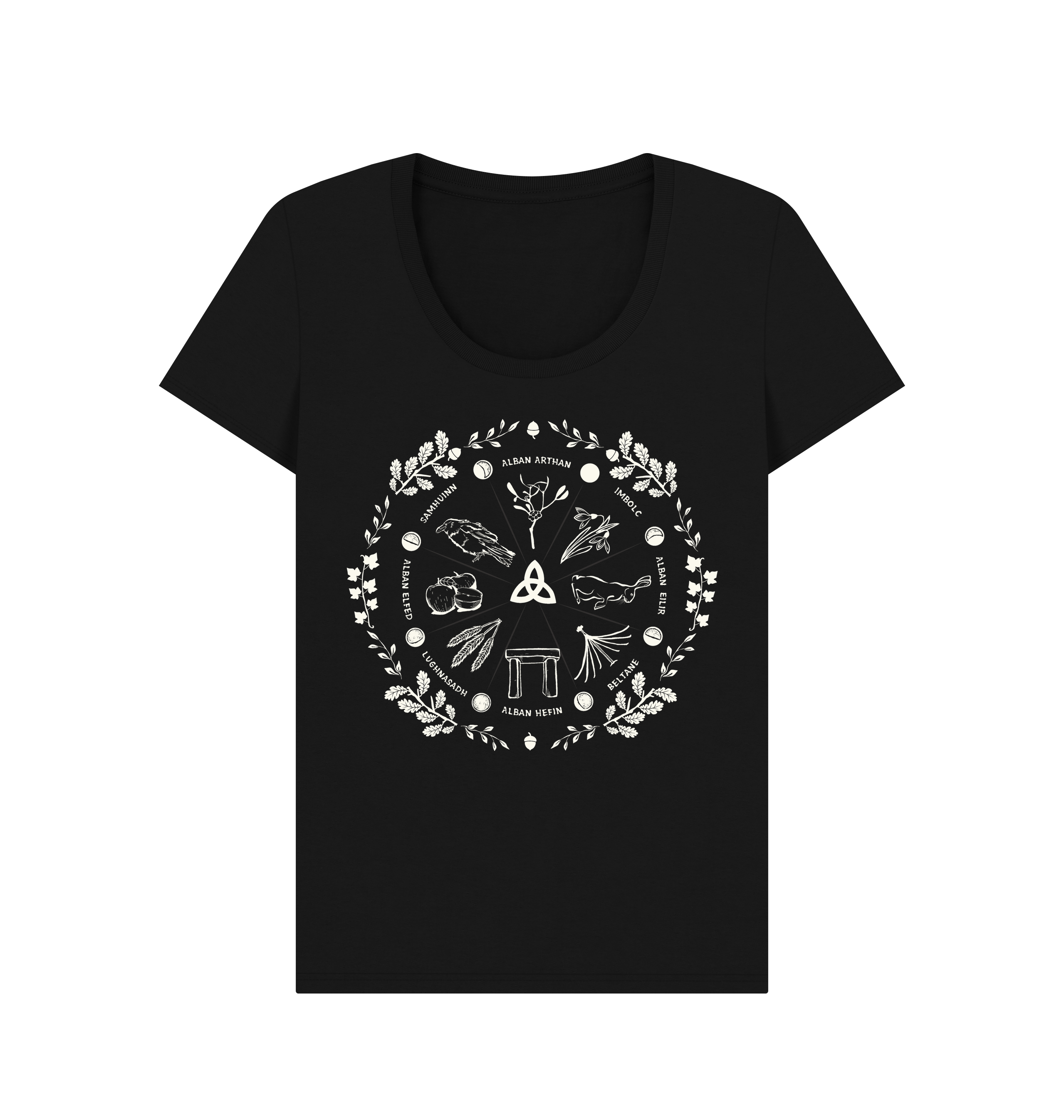 Black Printed T-shirt Front
