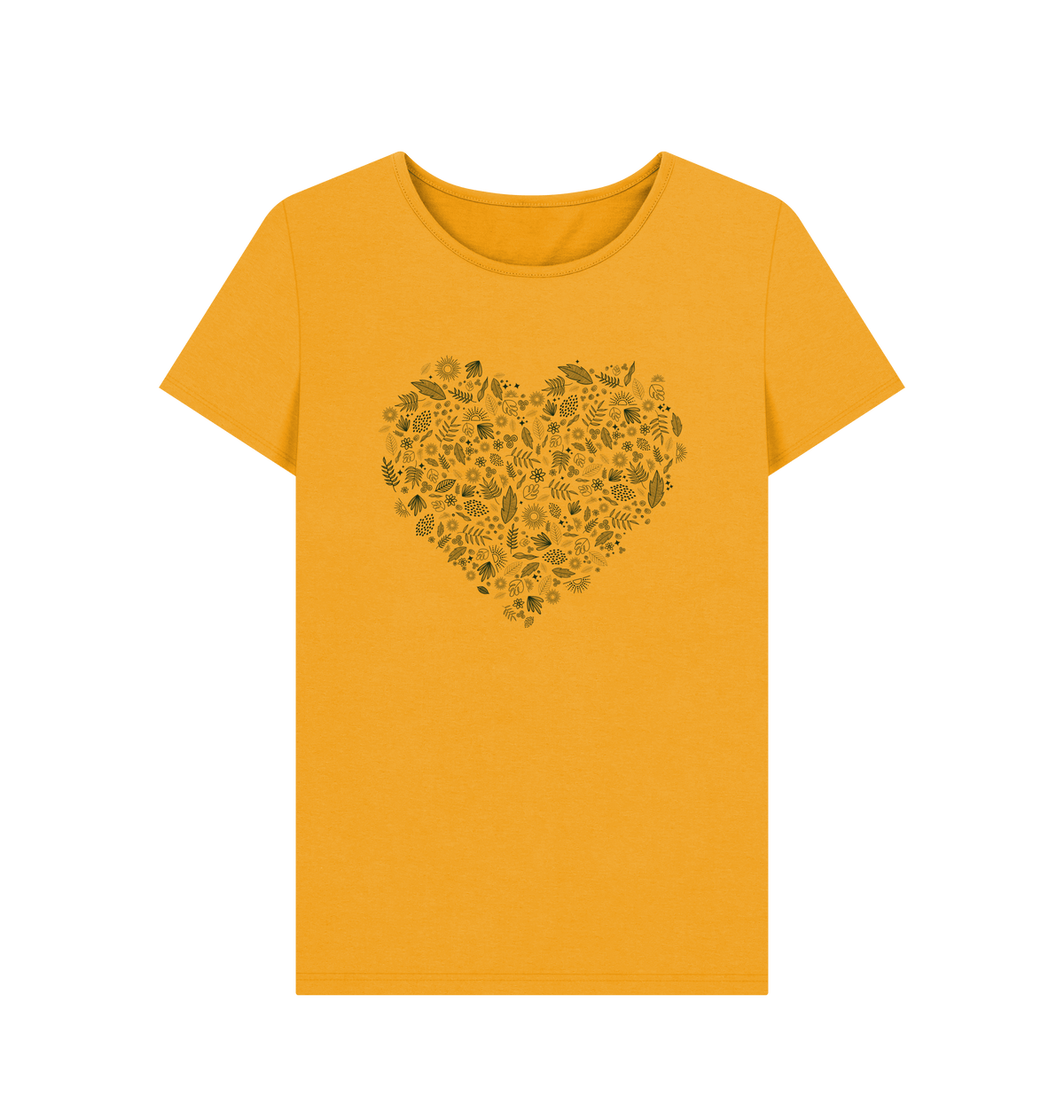 Mustard Printed T-shirt Front