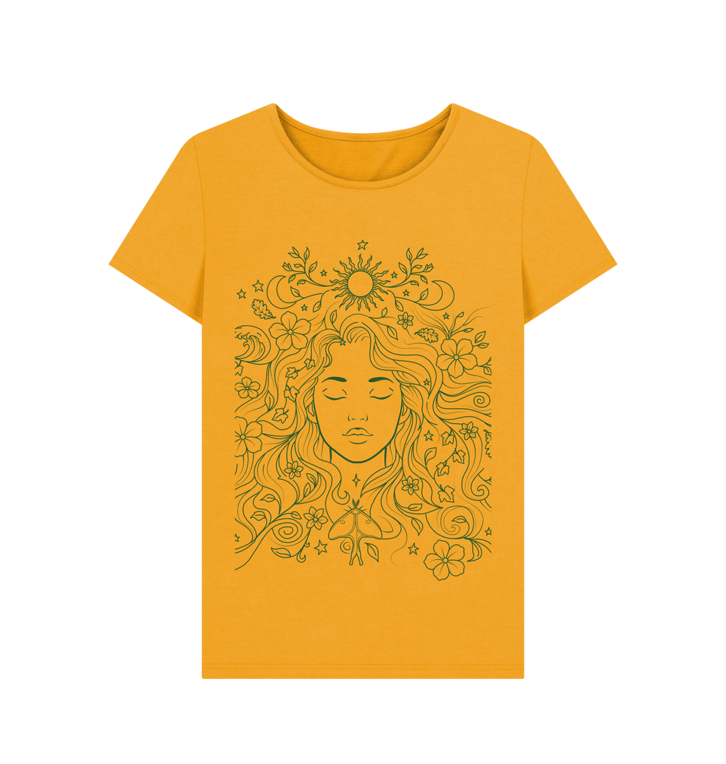 Mustard Printed T-shirt Front