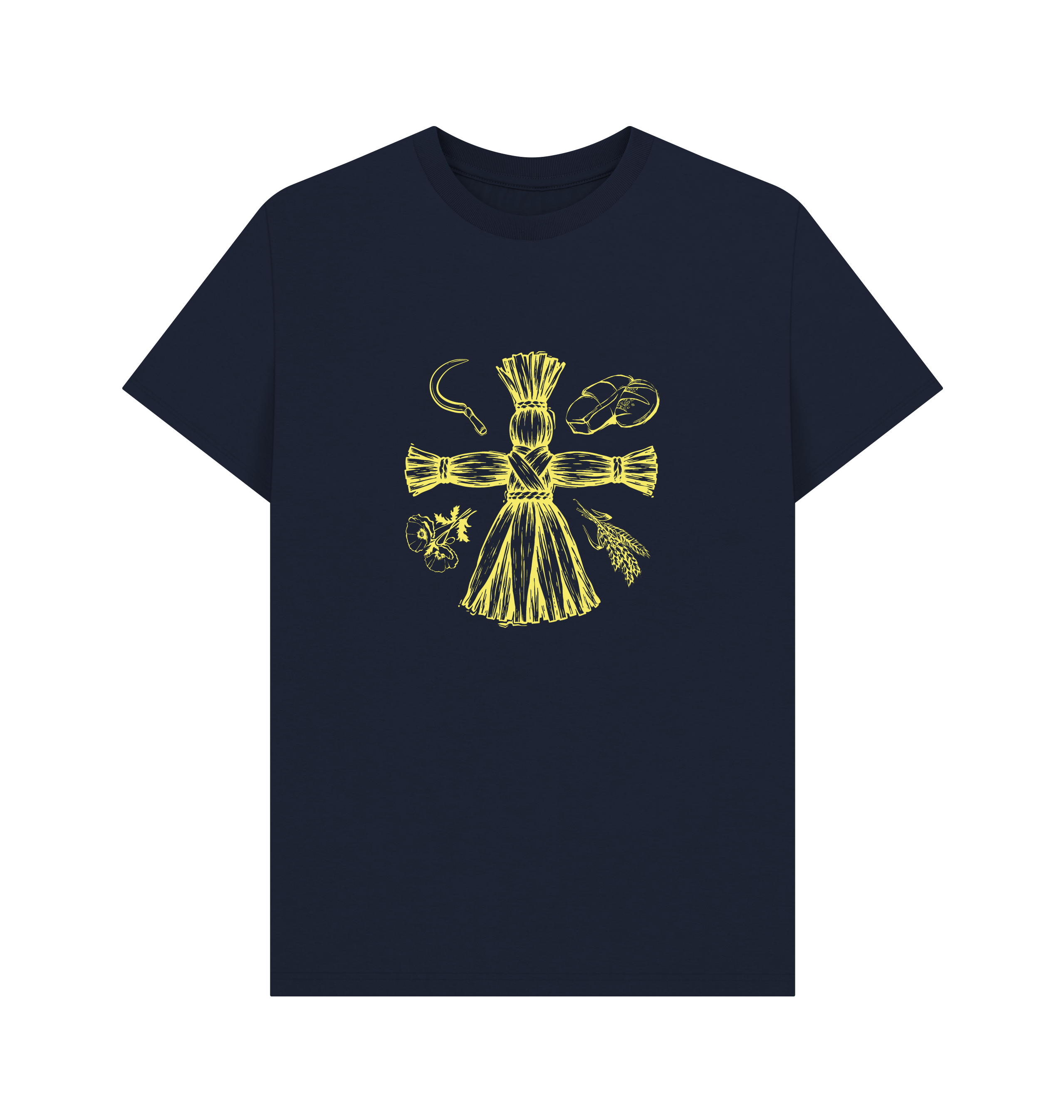 Navy Blue Printed T-shirt Front