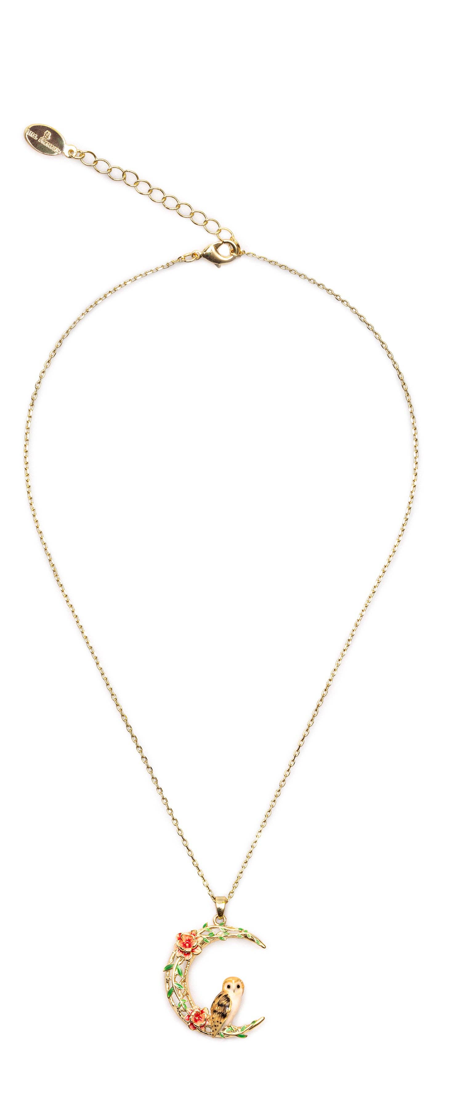 Owl in a Moon Pendant