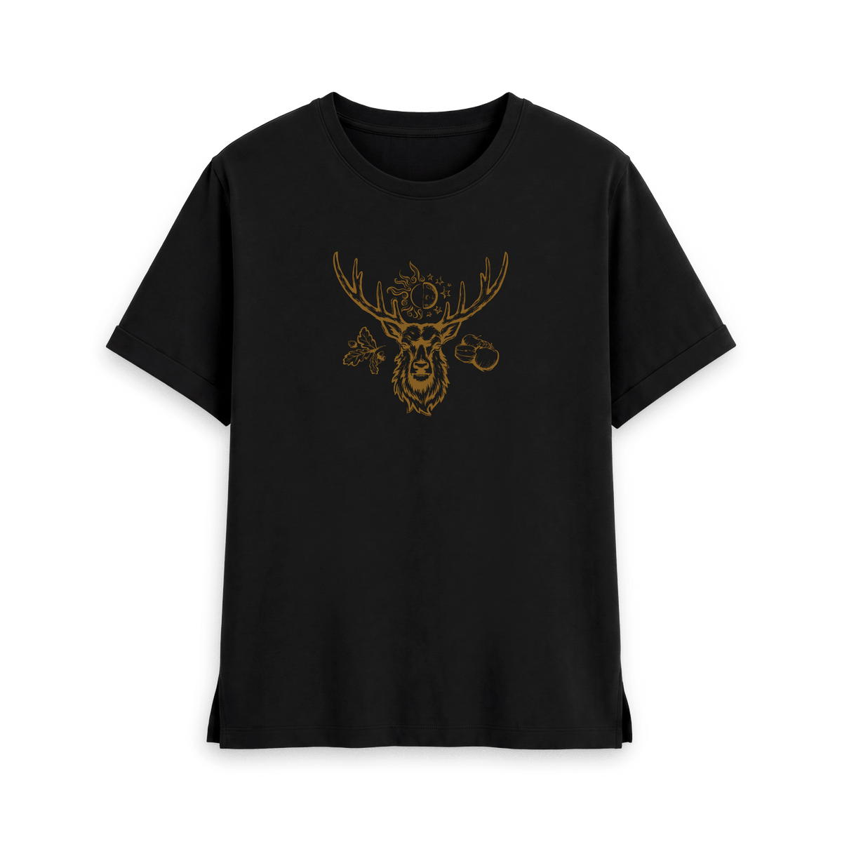 Black Printed T-shirt Front