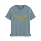 Stone Blue Printed T-shirt Front