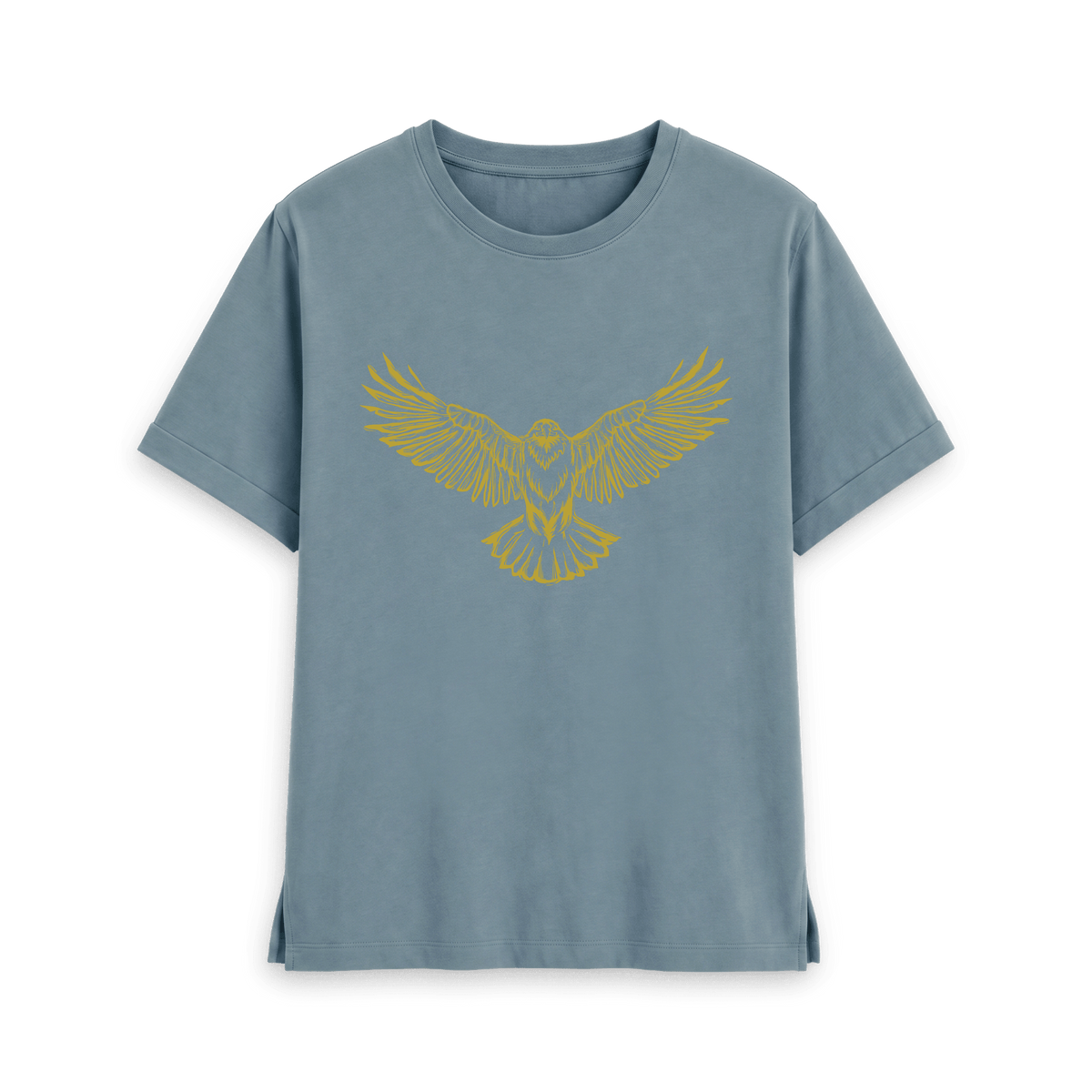 Stone Blue Printed T-shirt Front
