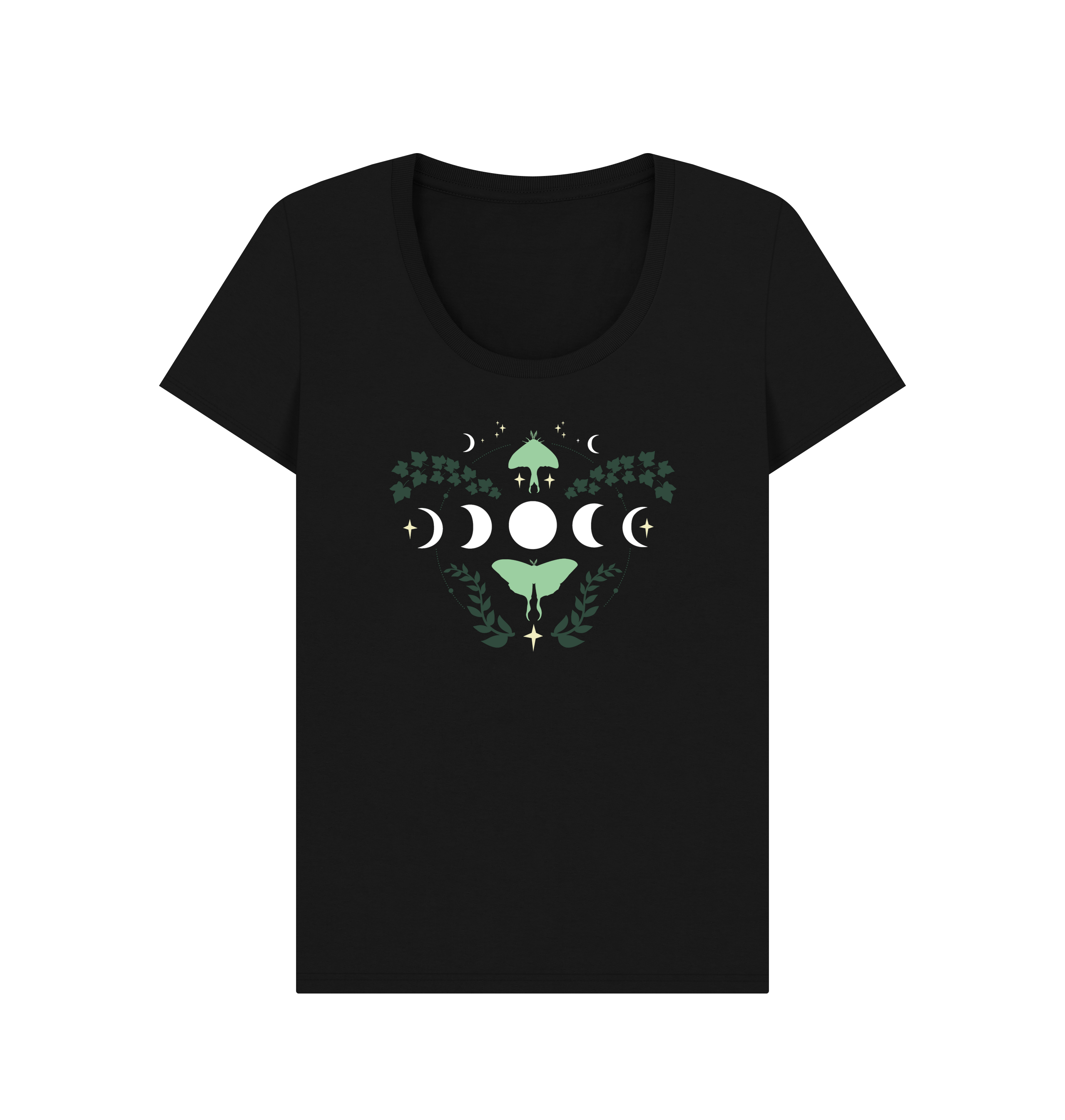 Black Printed T-shirt Front