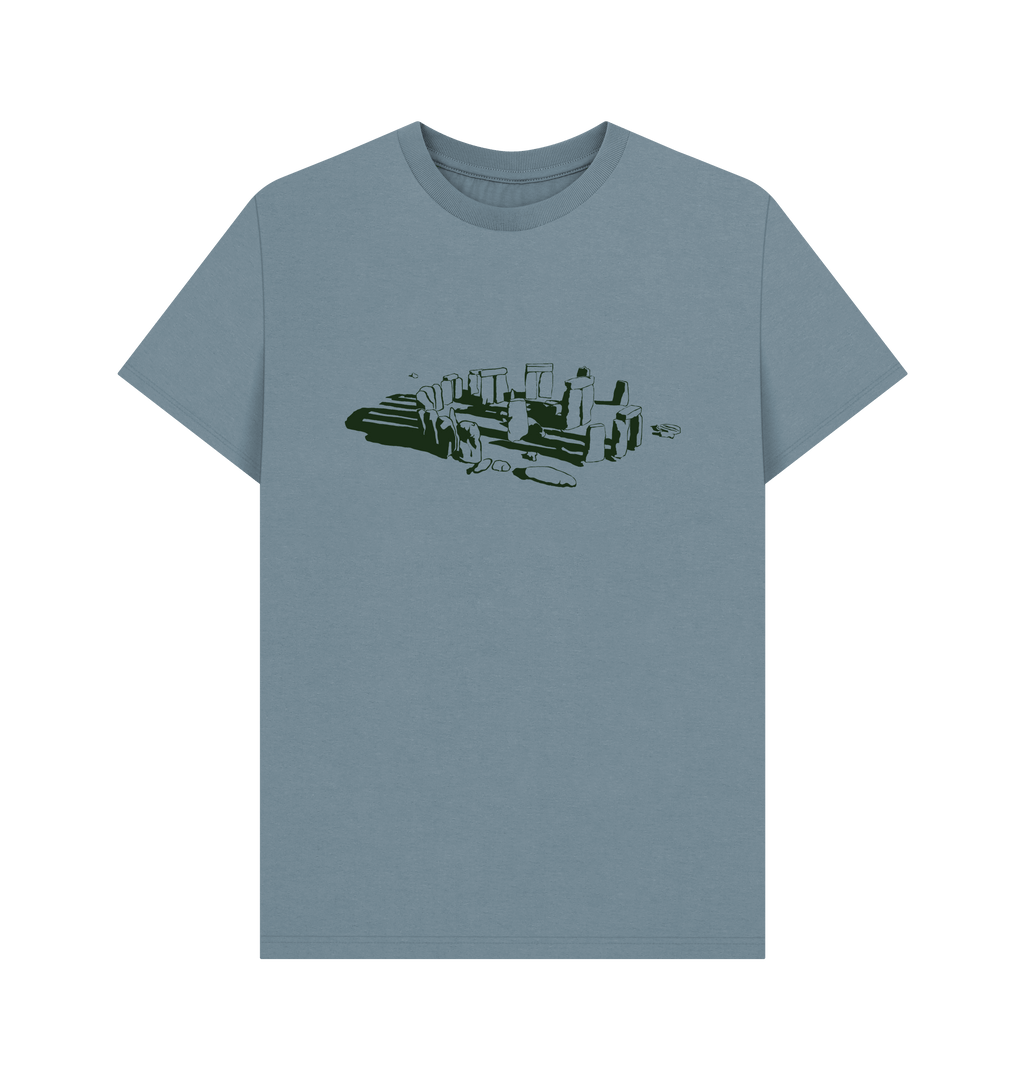 Stone Blue Printed T-shirt Front