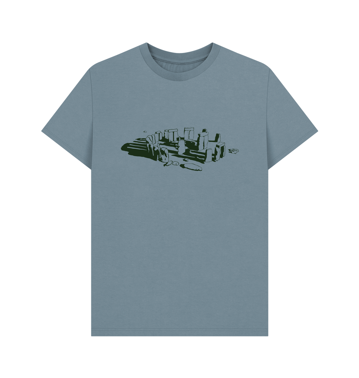 Stone Blue Printed T-shirt Front