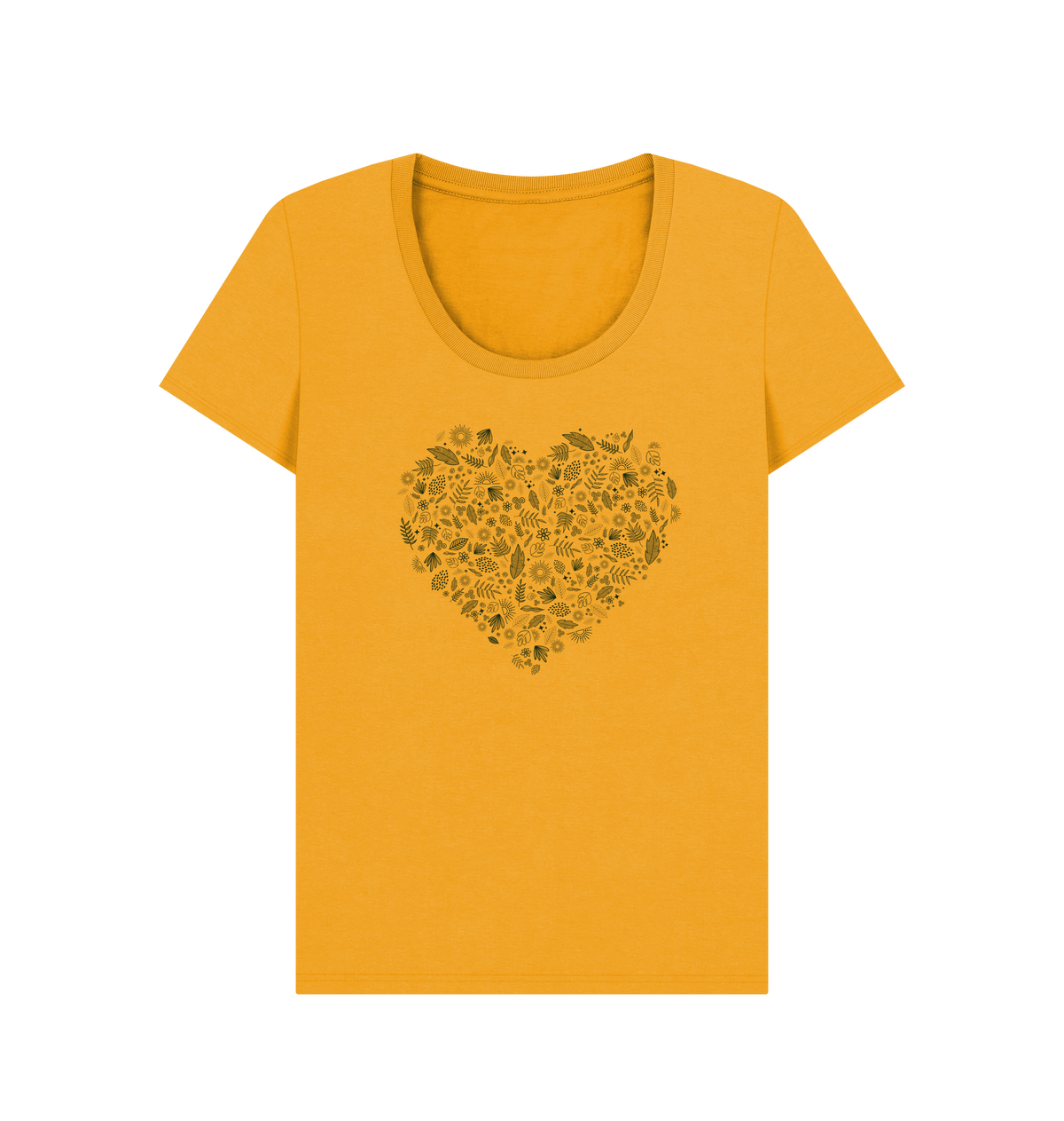 Mustard Printed T-shirt Front