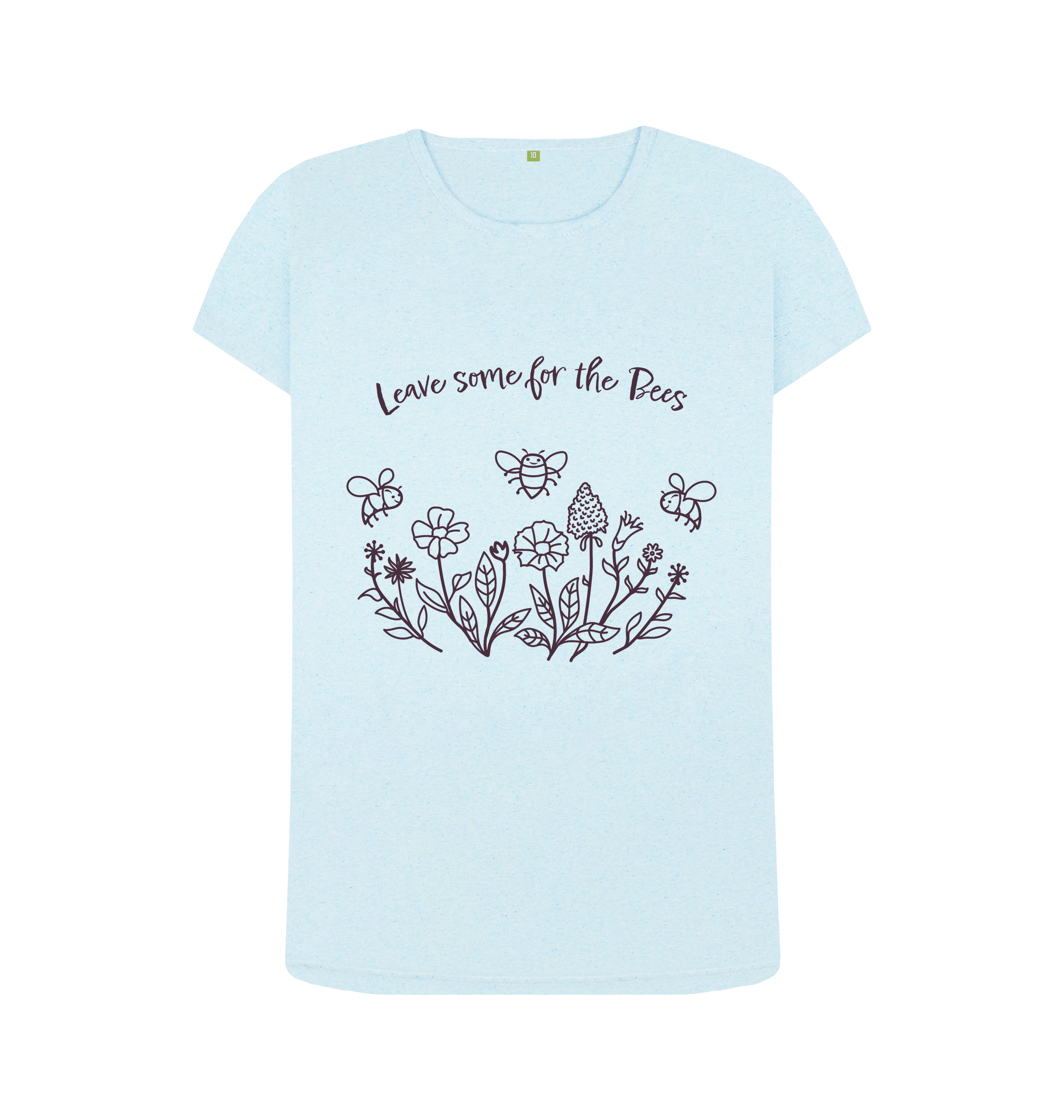 Light Blue Recycled Printed T-Shirt Front