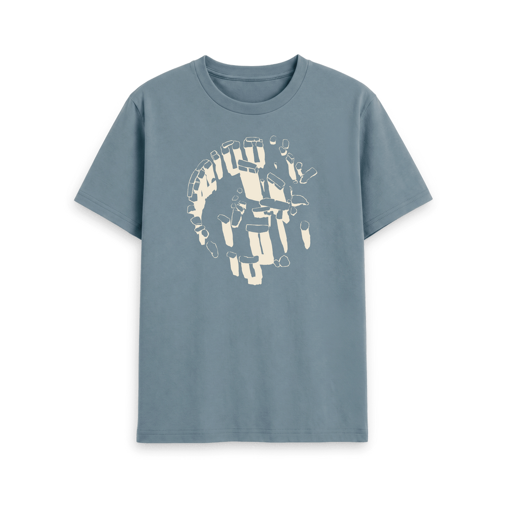 Stone Blue Printed T-shirt Front