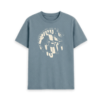 Stone Blue Printed T-shirt Front