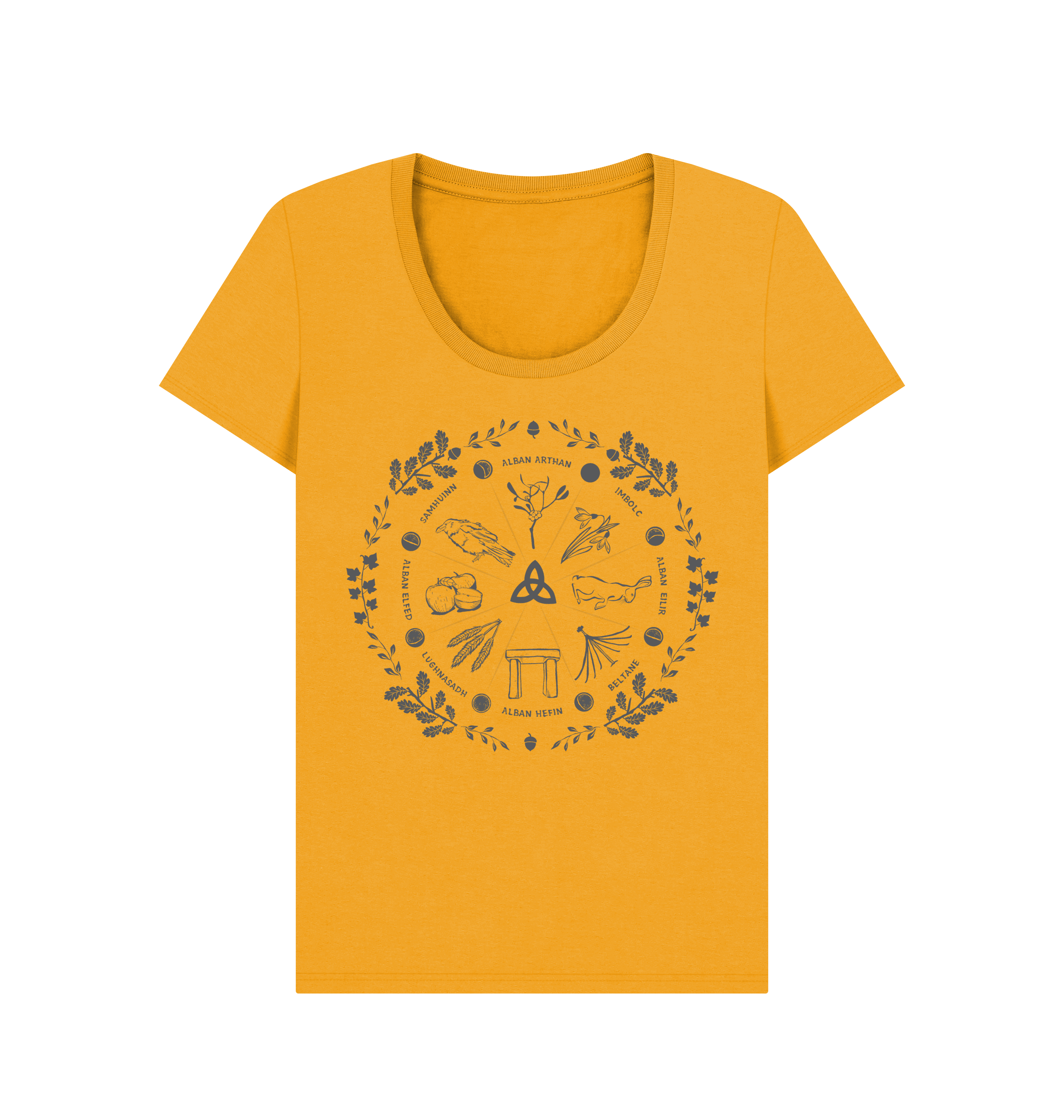 Mustard Printed T-shirt Front