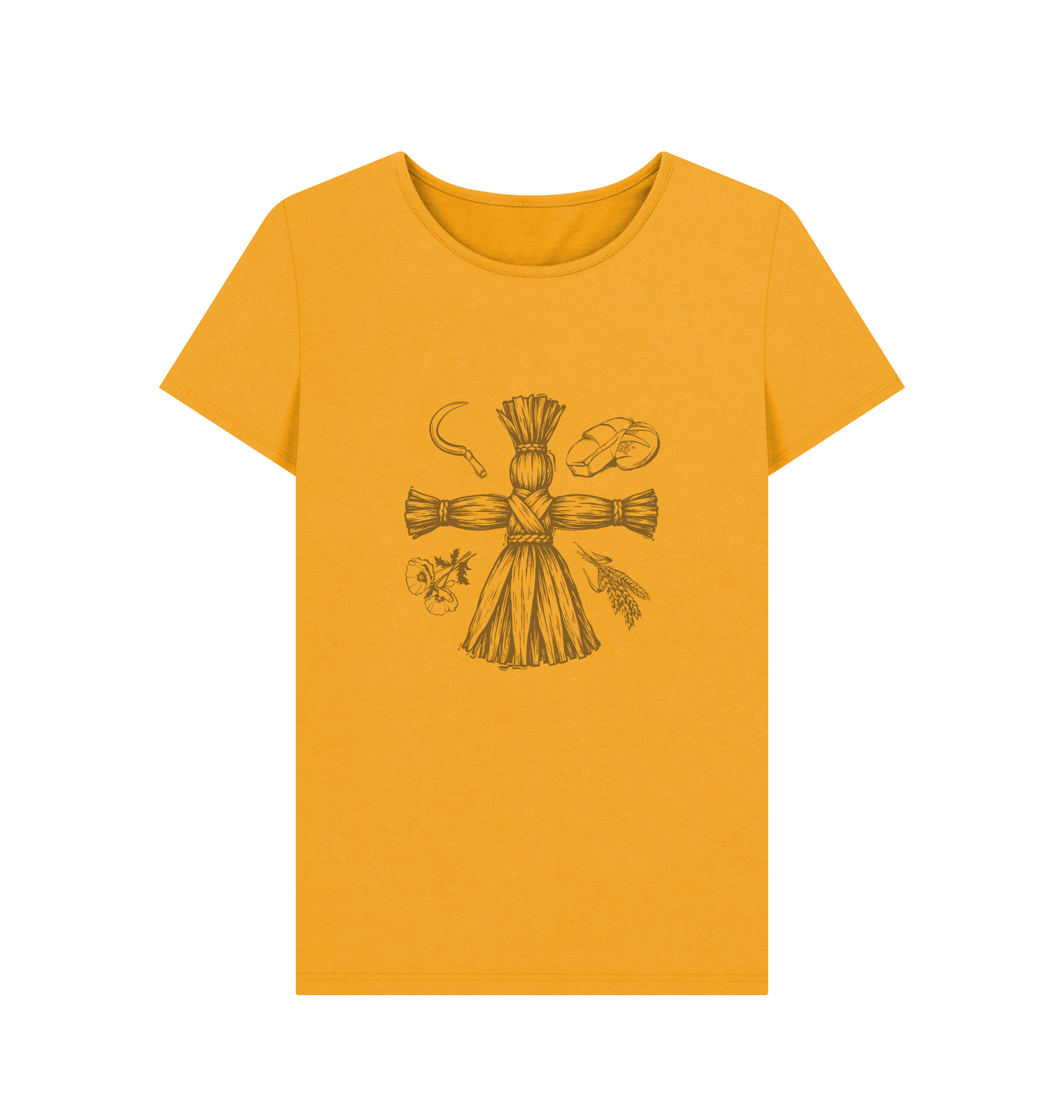 Mustard Printed T-shirt Front
