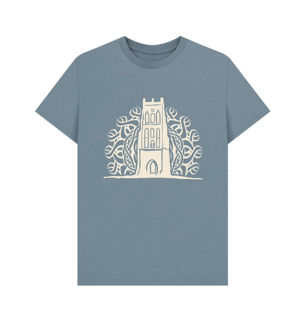 Stone Blue Printed T-shirt Front