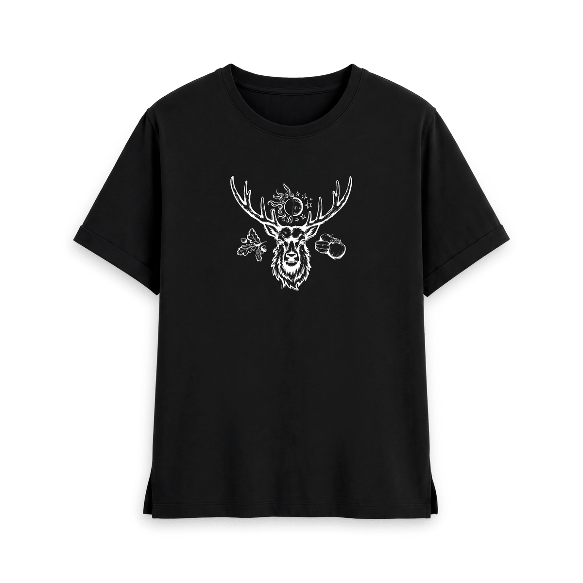 Black Printed T-shirt Front