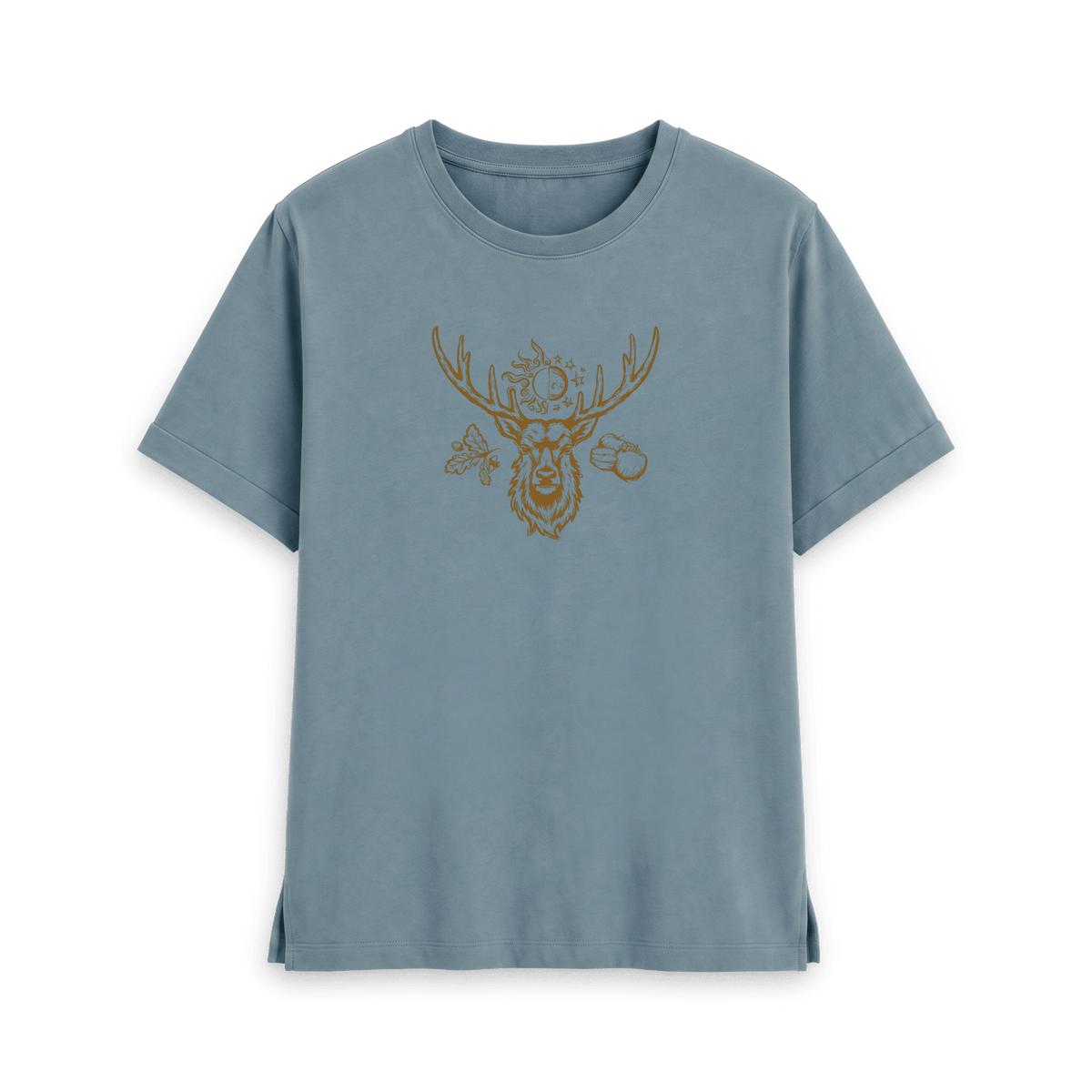 Stone Blue Printed T-shirt Front