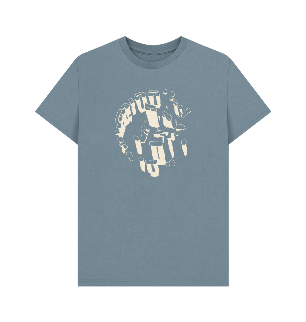 Stone Blue Printed T-shirt Front