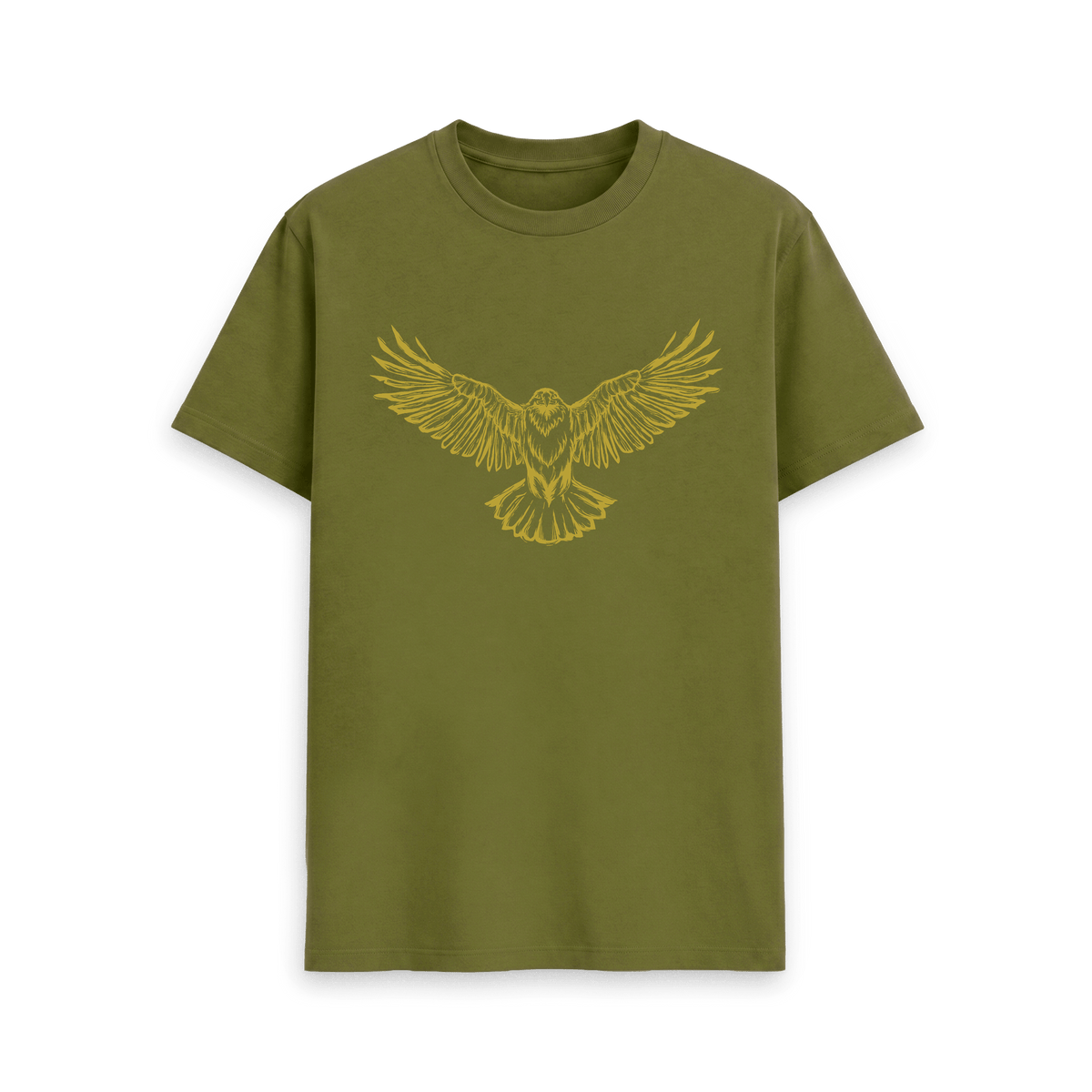 Moss Green Printed T-shirt Front